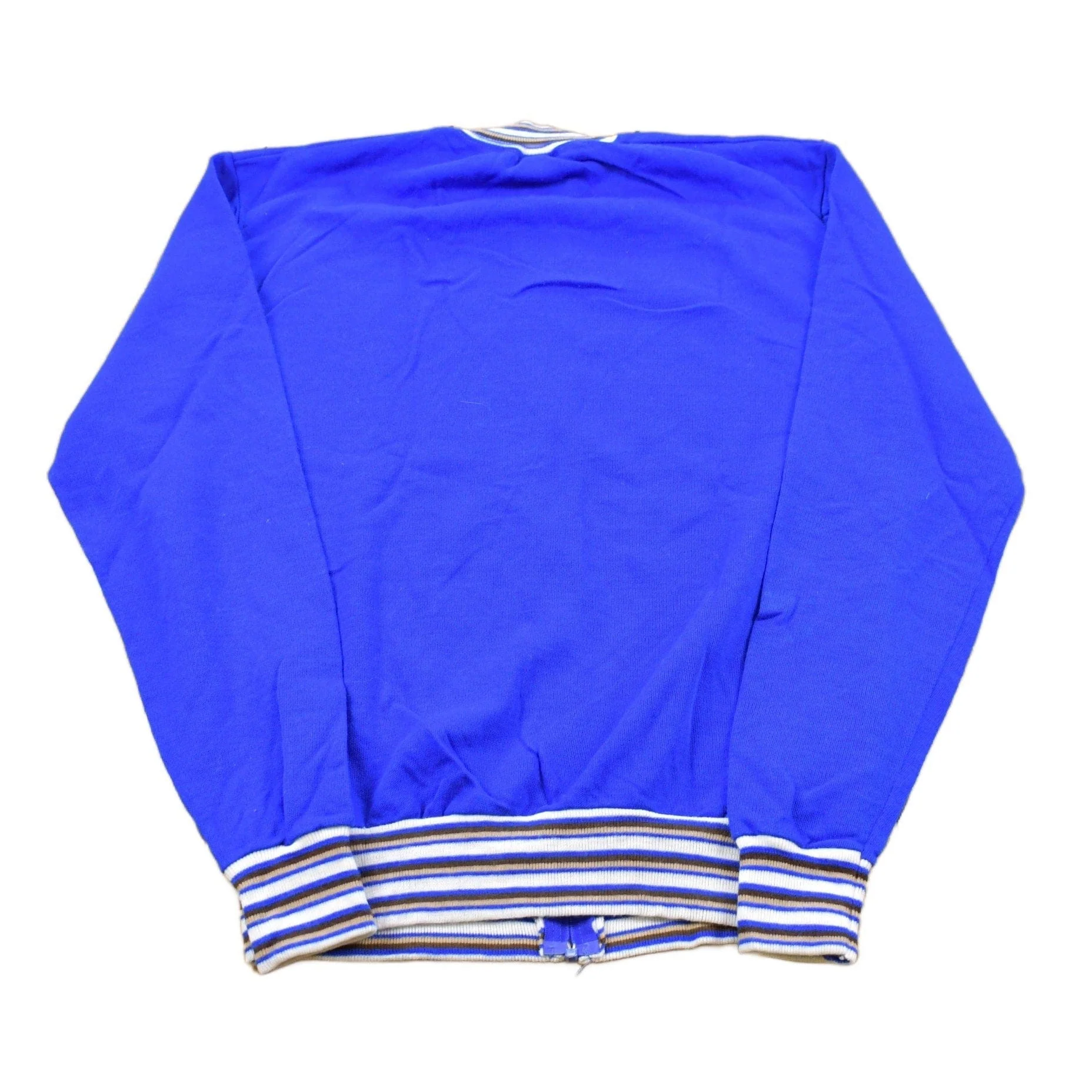 Vintage 1980s Fashion Fleece Light Cotton Zip Up Shirt Men's Medium - Image 2