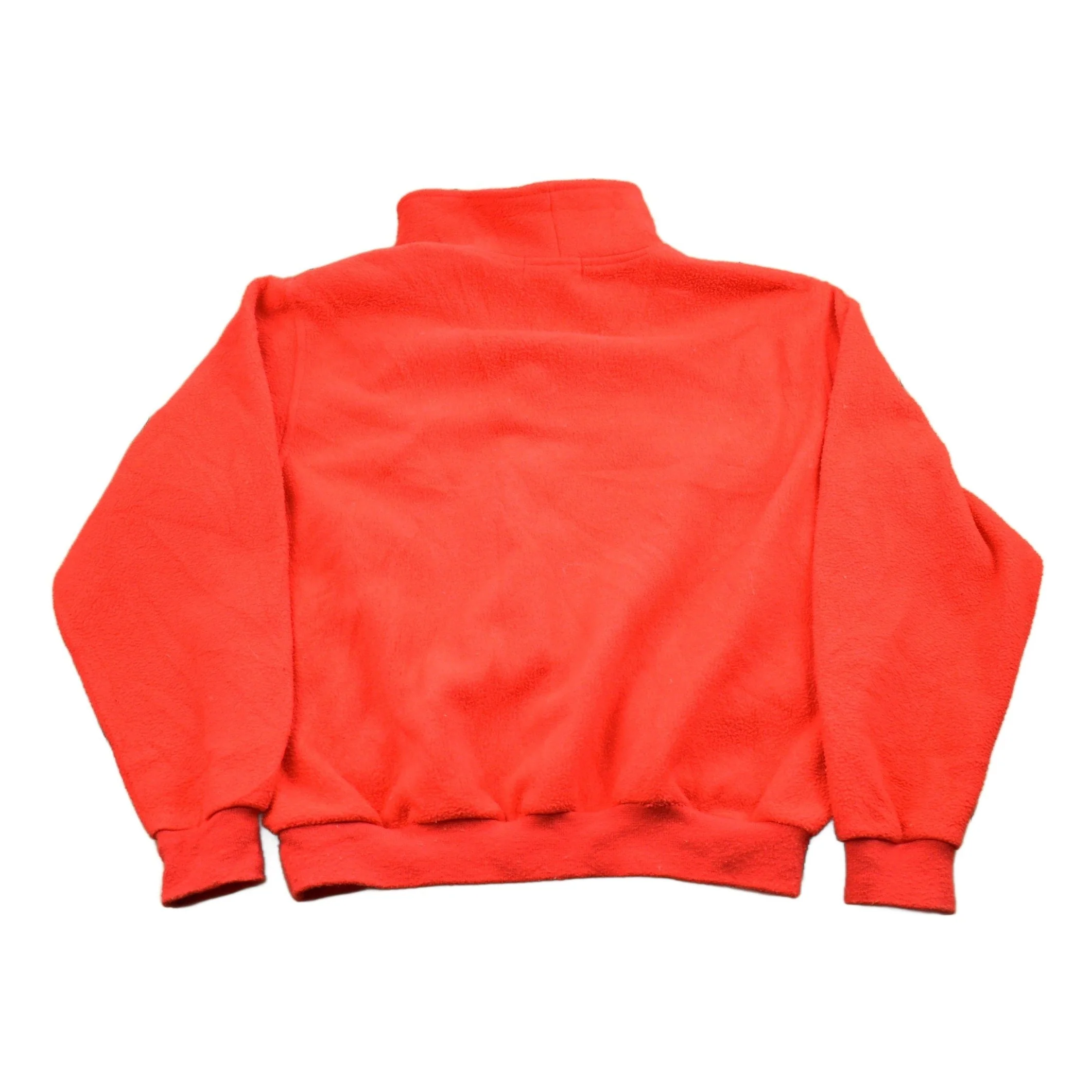Vintage 1980s Fast Trak Red Quarter Zip Pullover Fleece Sweater Men's Large - Image 2