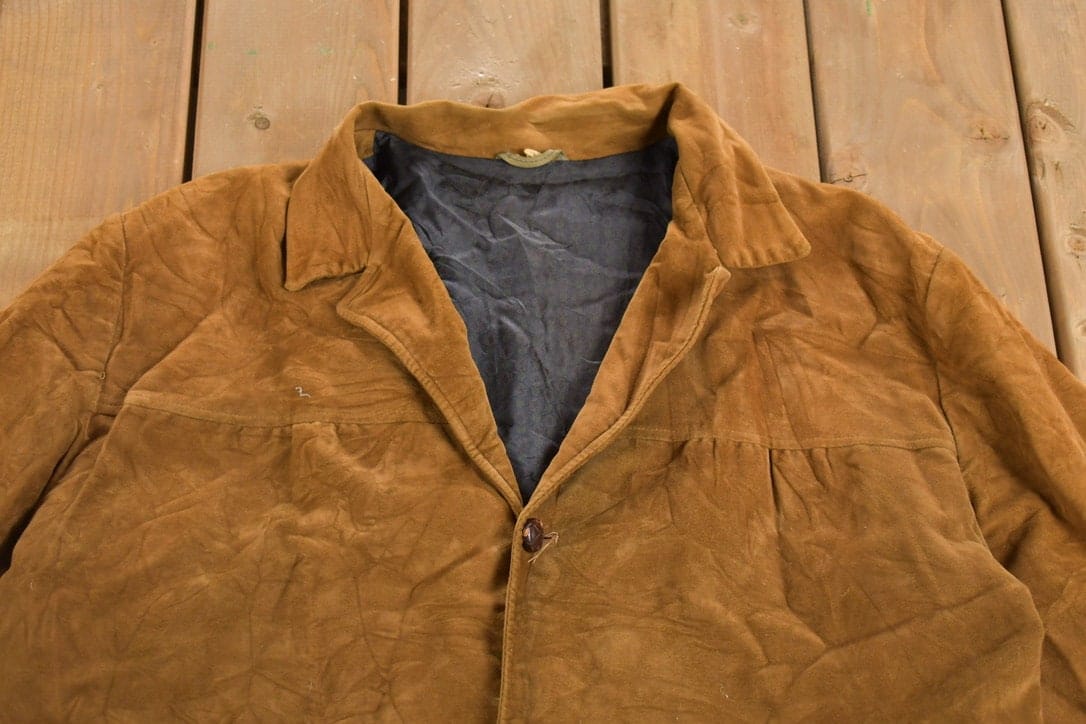 Vintage 1980s Faux Suede Jacket Men's 2XL - Image 3