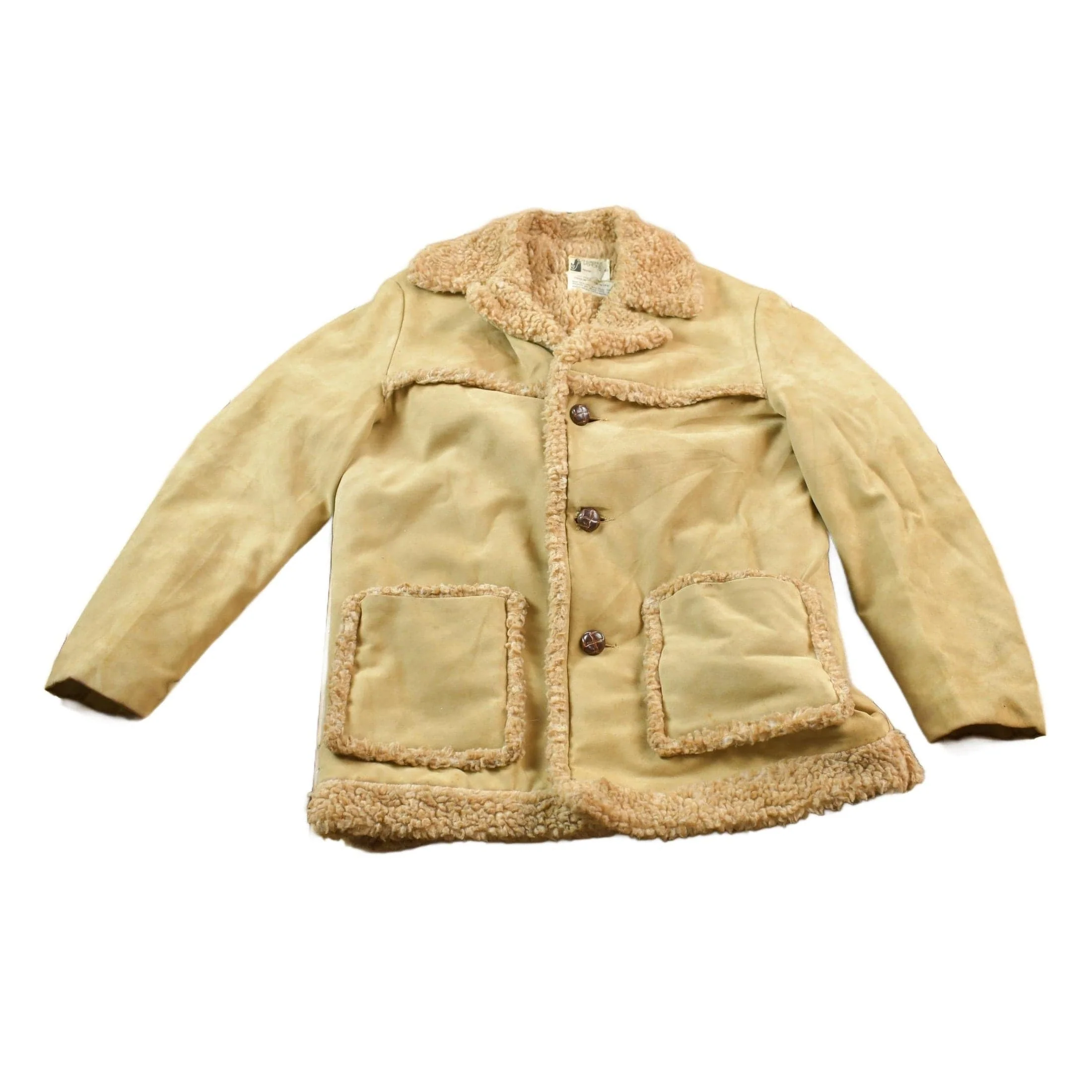 Vintage 1980s Fingerhut Fashions Western Outdoor Wear Faux Shearling Jacket Men's Large