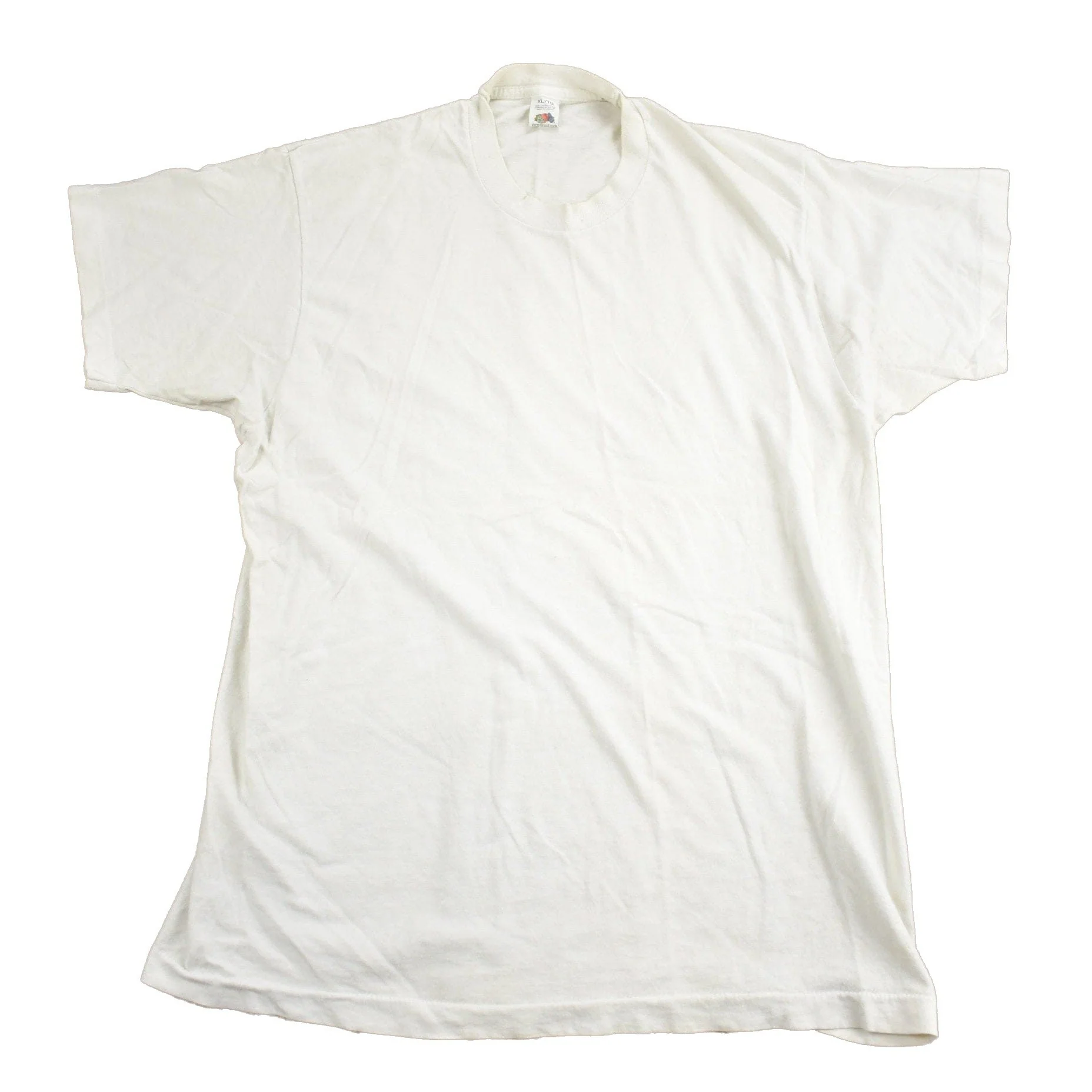 Vintage 1980s Fruit Of The Loom Blank White T Shirt Men's Medium