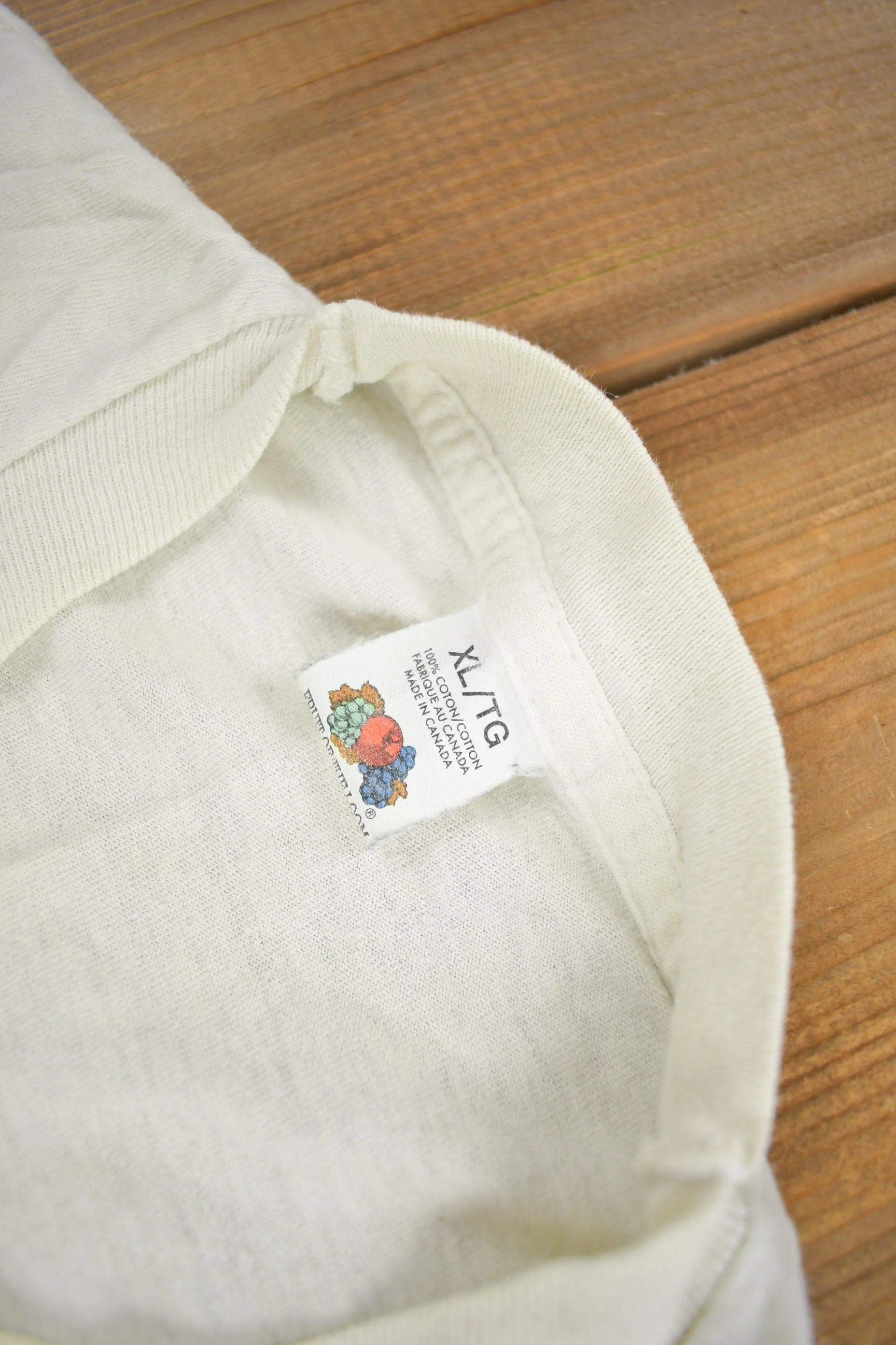 Vintage 1980s Fruit Of The Loom Blank White T Shirt Men's Medium - Image 5