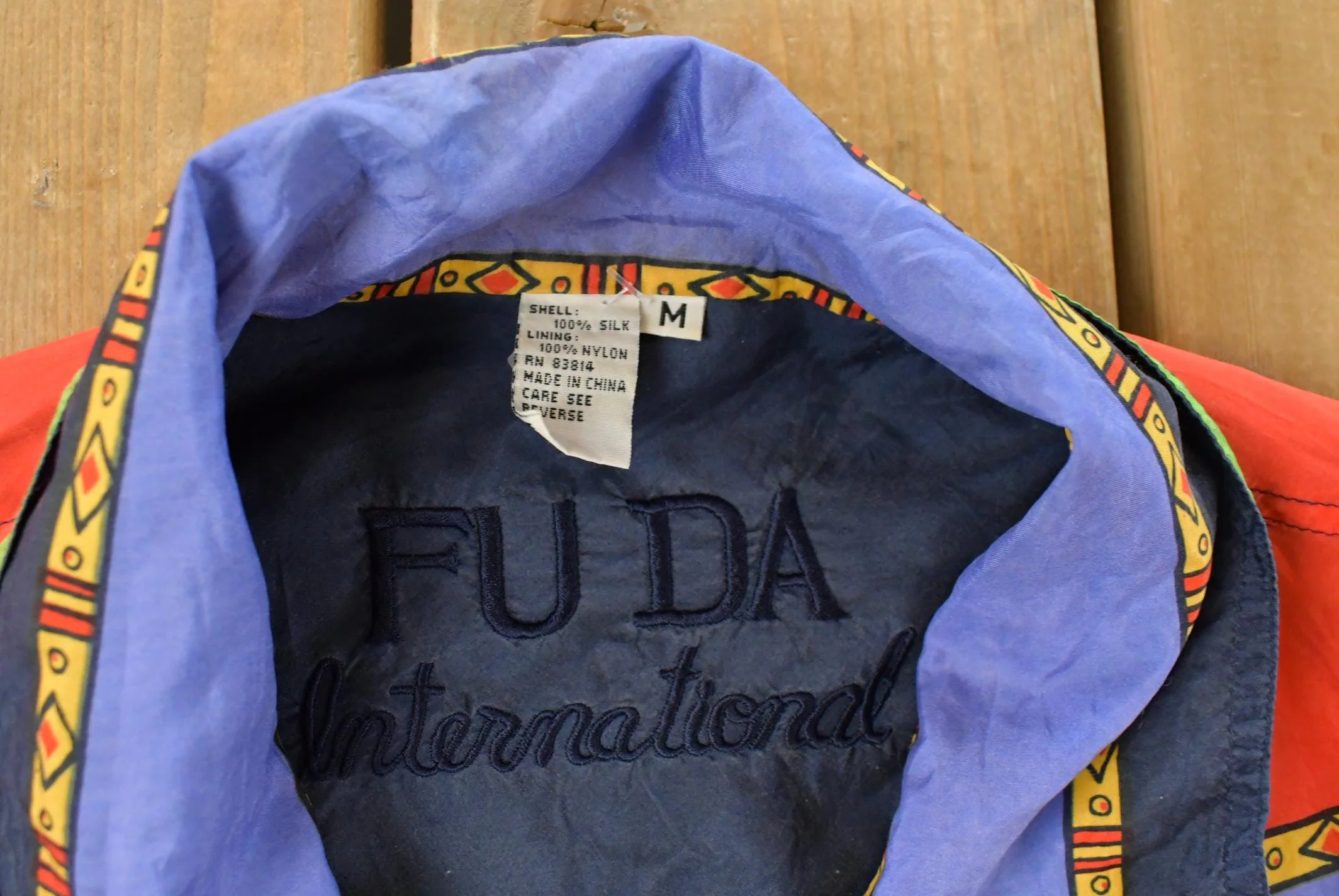 Vintage 1980s Fuda International All Over Print Silk Windbreaker Jacket Women's Medium - Image 3