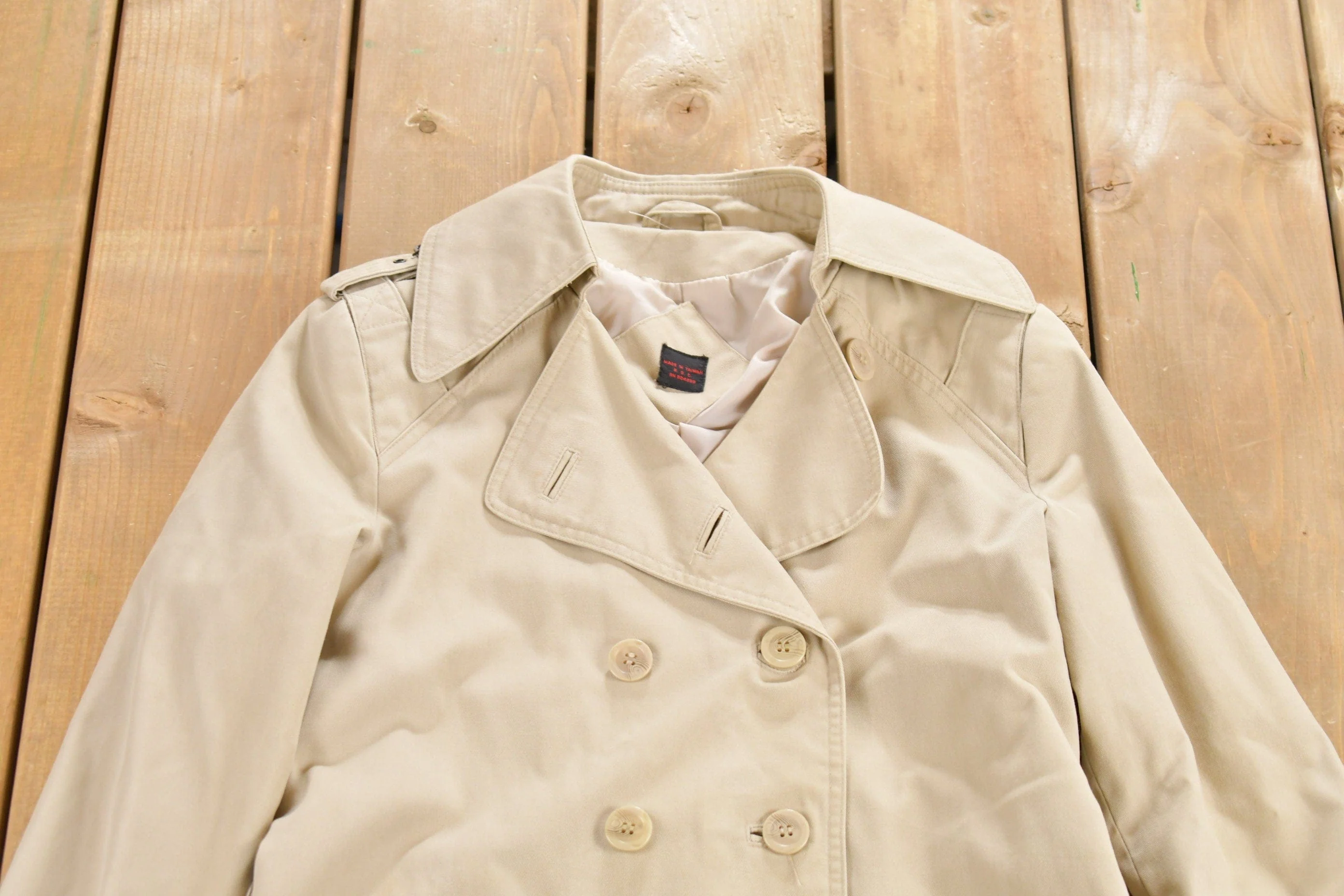 Vintage 1980s Full Length Trench Coat Men's Large - Image 3