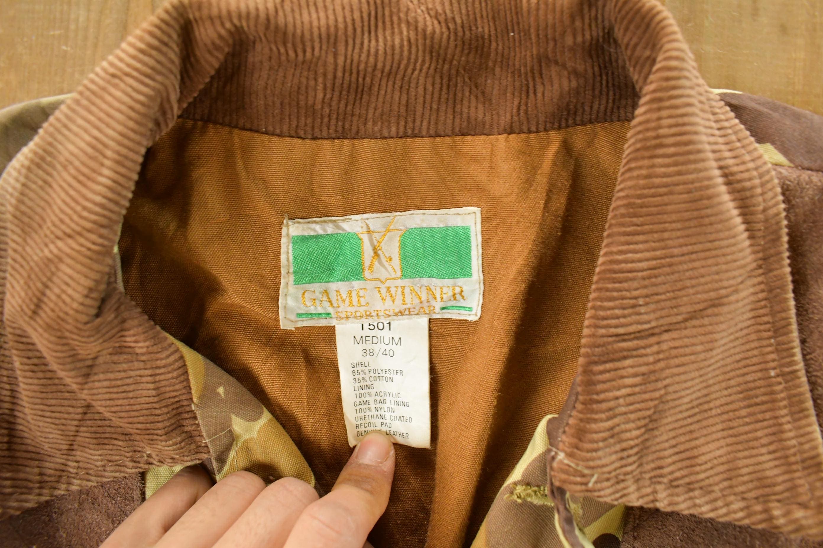 Vintage 1980s Game Winner Duck Camouflage Canvas Hunting Jacket Men's Medium - Image 5