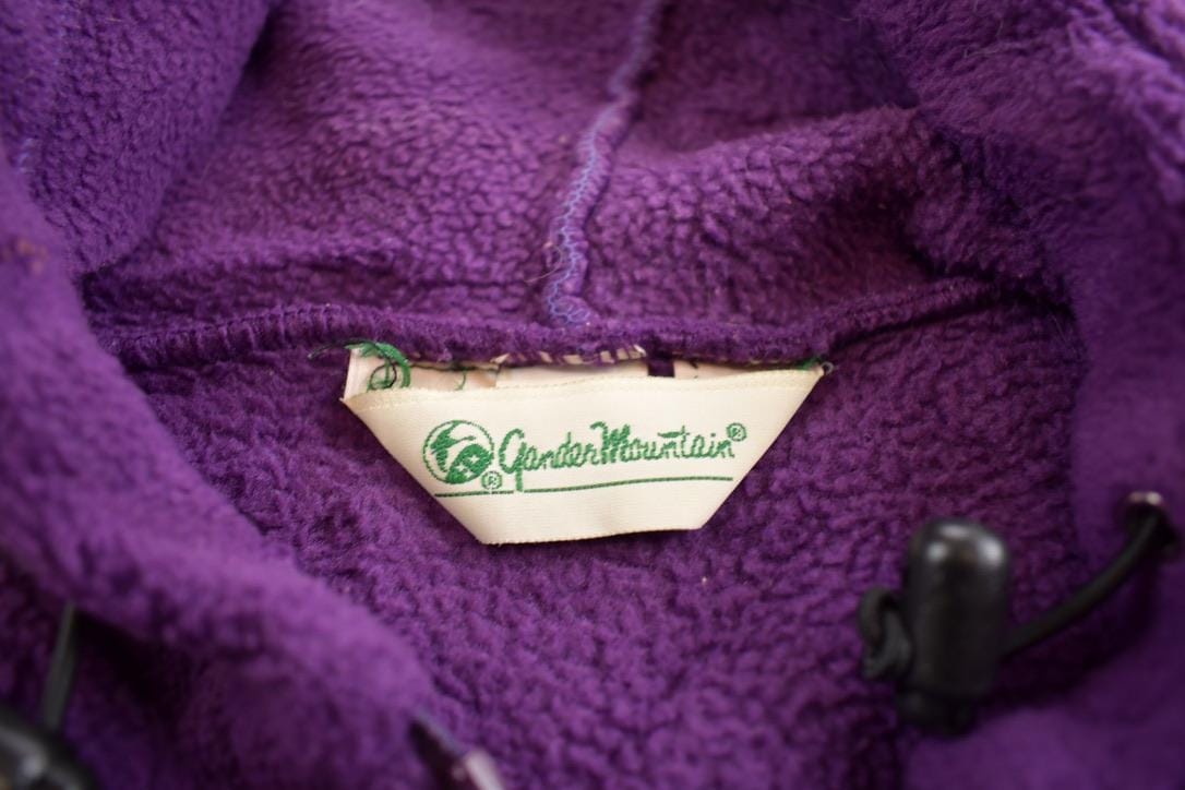 Vintage 1980s Garden Mountain Purple Fleece Sweater Men's L - Image 4