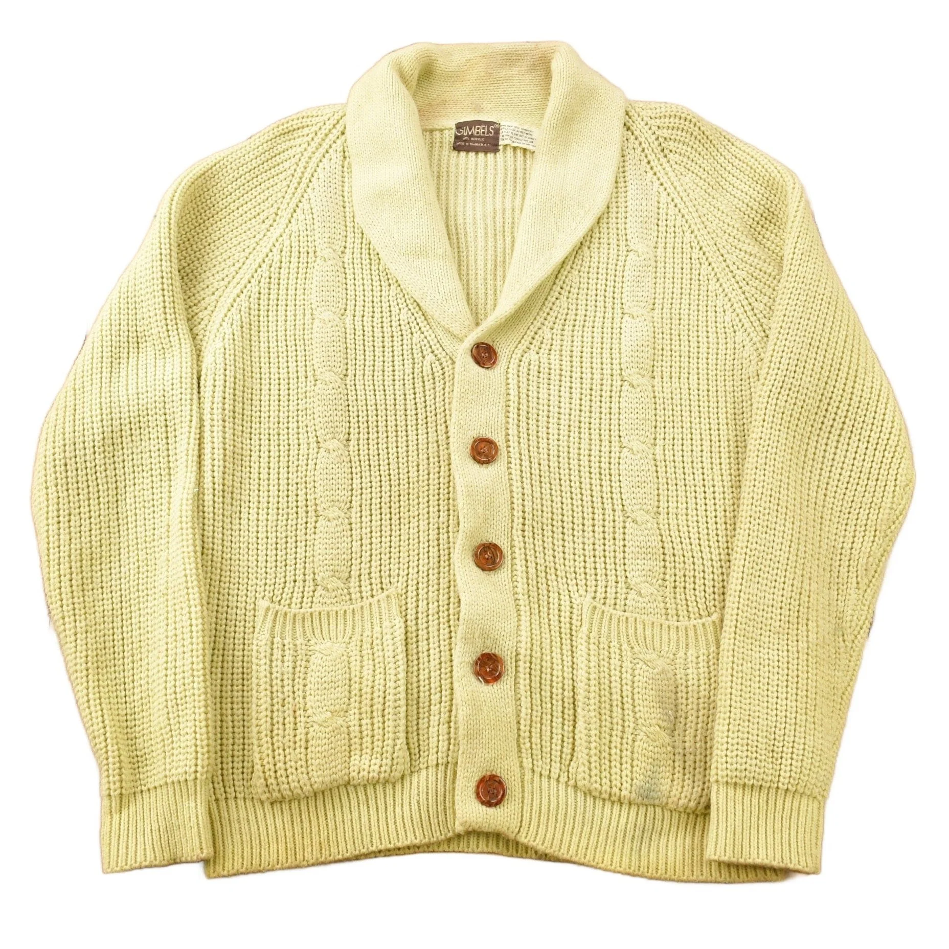 Vintage 1980s Gimbels Blank Acrylic Cardigan Sweater