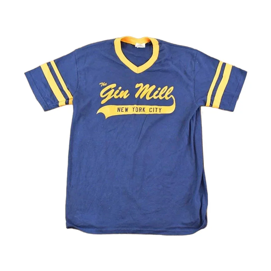 Vintage 1980's Gin Mill New York City Baseball Jersey Travel T-Shirt Men's M