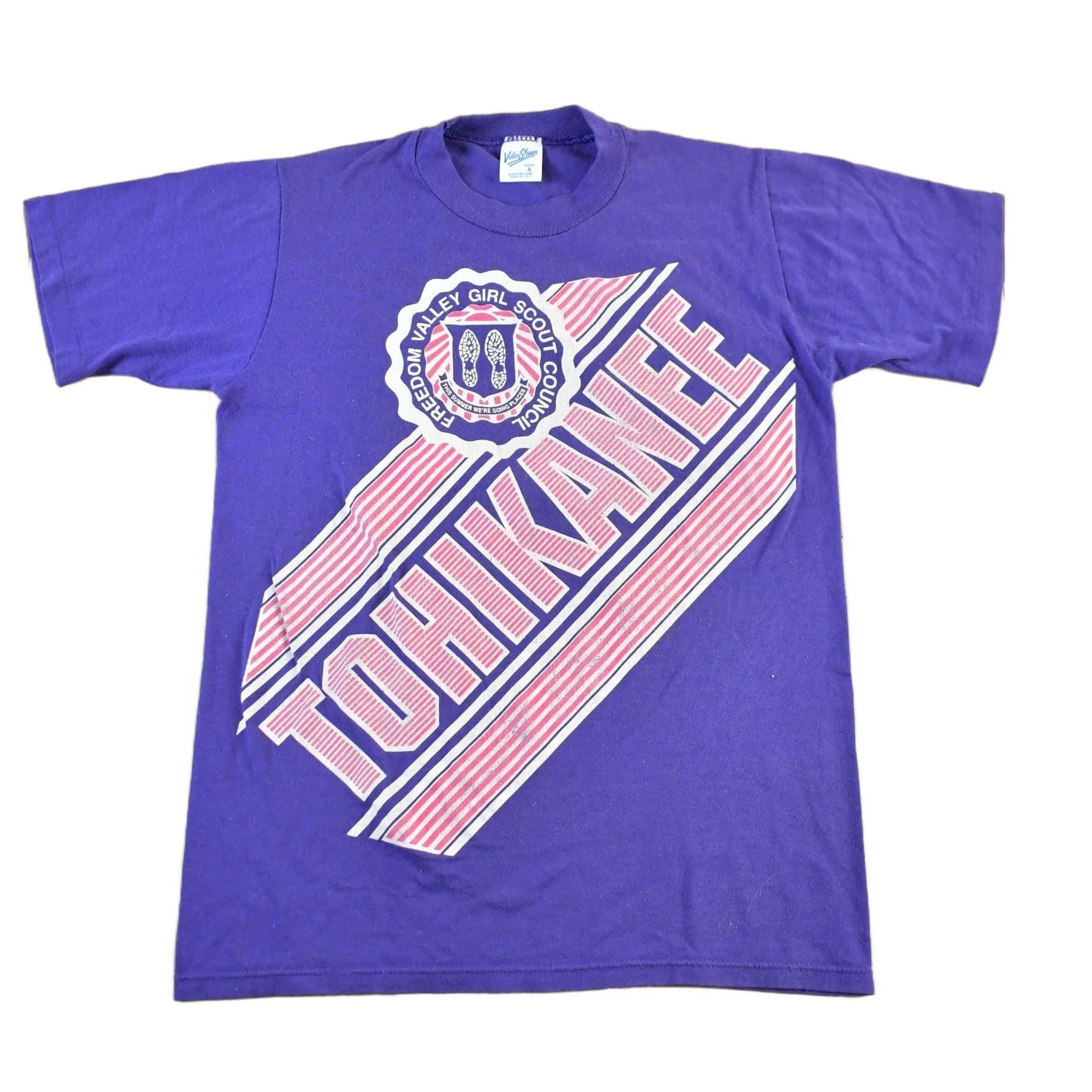 Vintage 1980s Girl Scouts Tohikanee Graphic T Shirt Men's XS