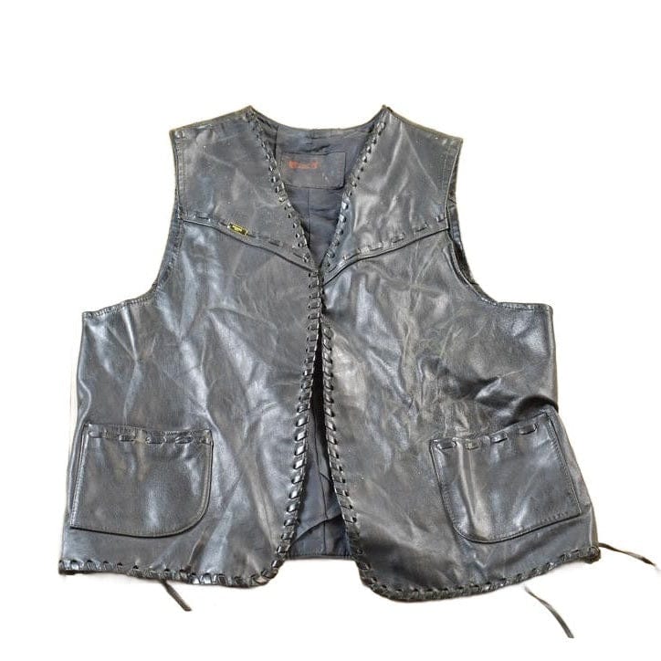 Vintage 1980s Golden Crown Leather Vest Women's S