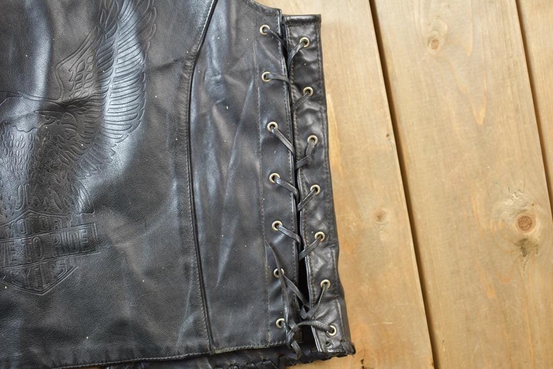 Vintage 1980s Golden Crown Leather Vest Women's S - Image 8