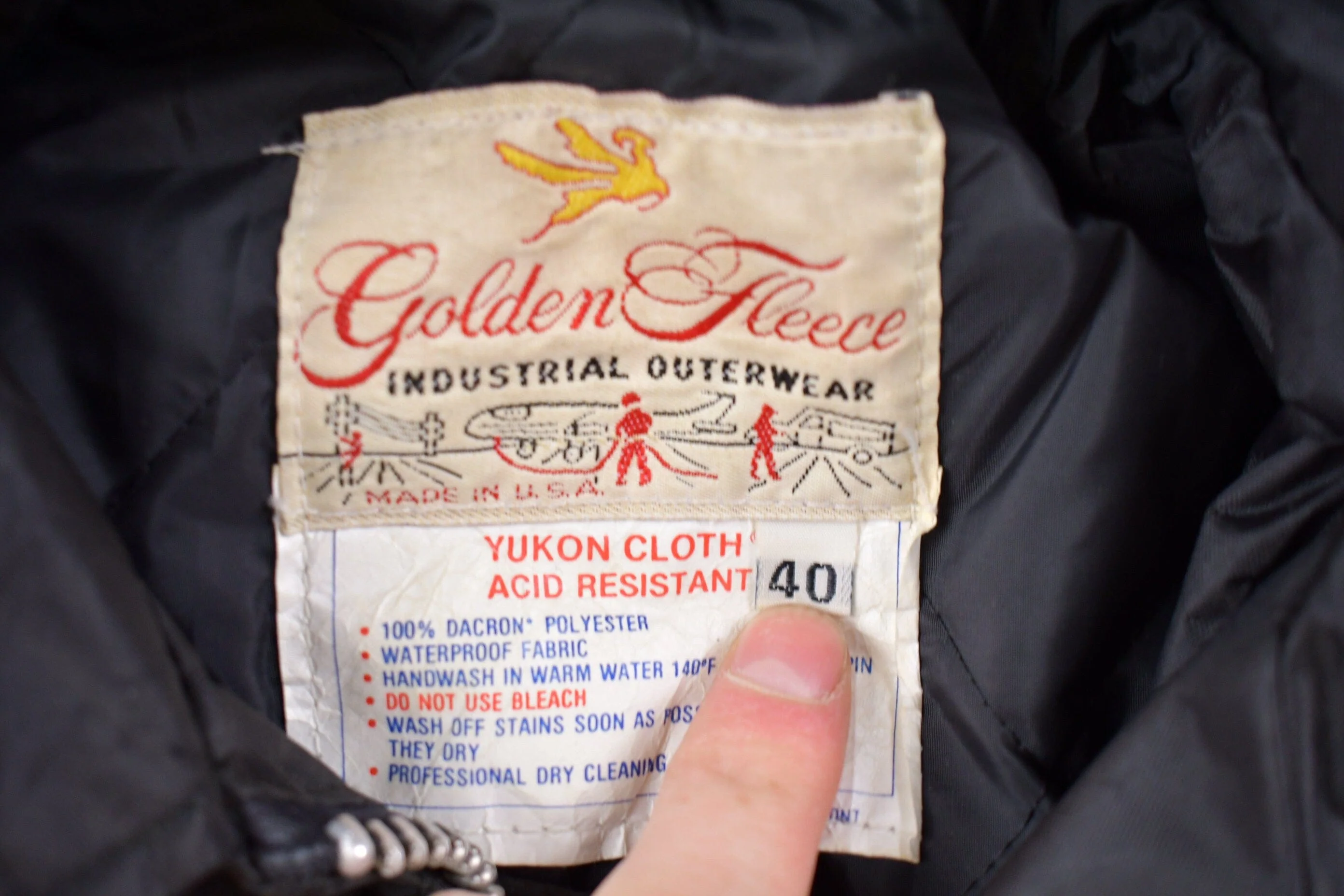 Vintage 1980s Golden Fleece Budget Full Zip Windbreaker Jacket Men's Large - Image 4