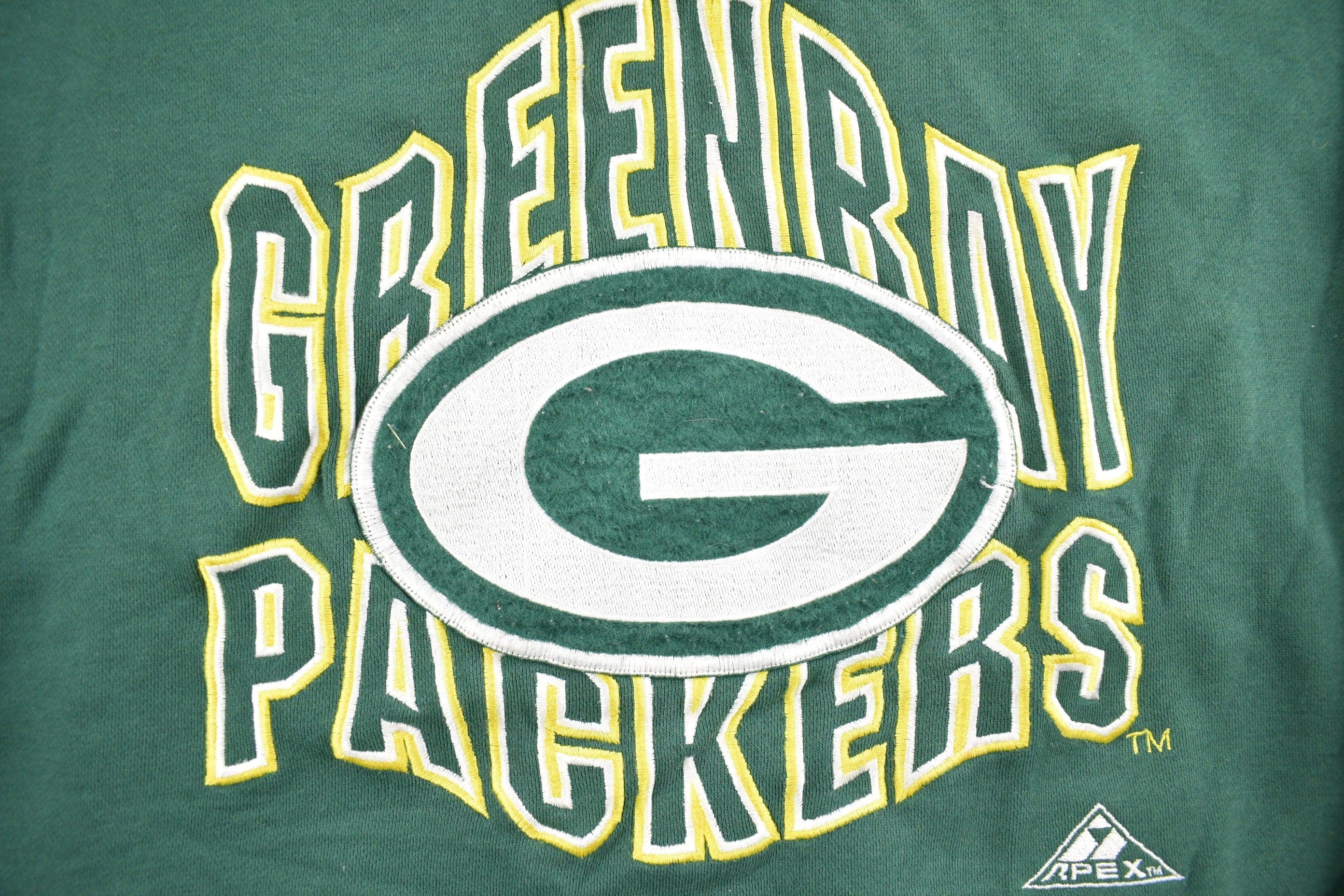 Vintage 1980s Green Bay Packers NFL Apex One Hoodie Men's Small - Image 3
