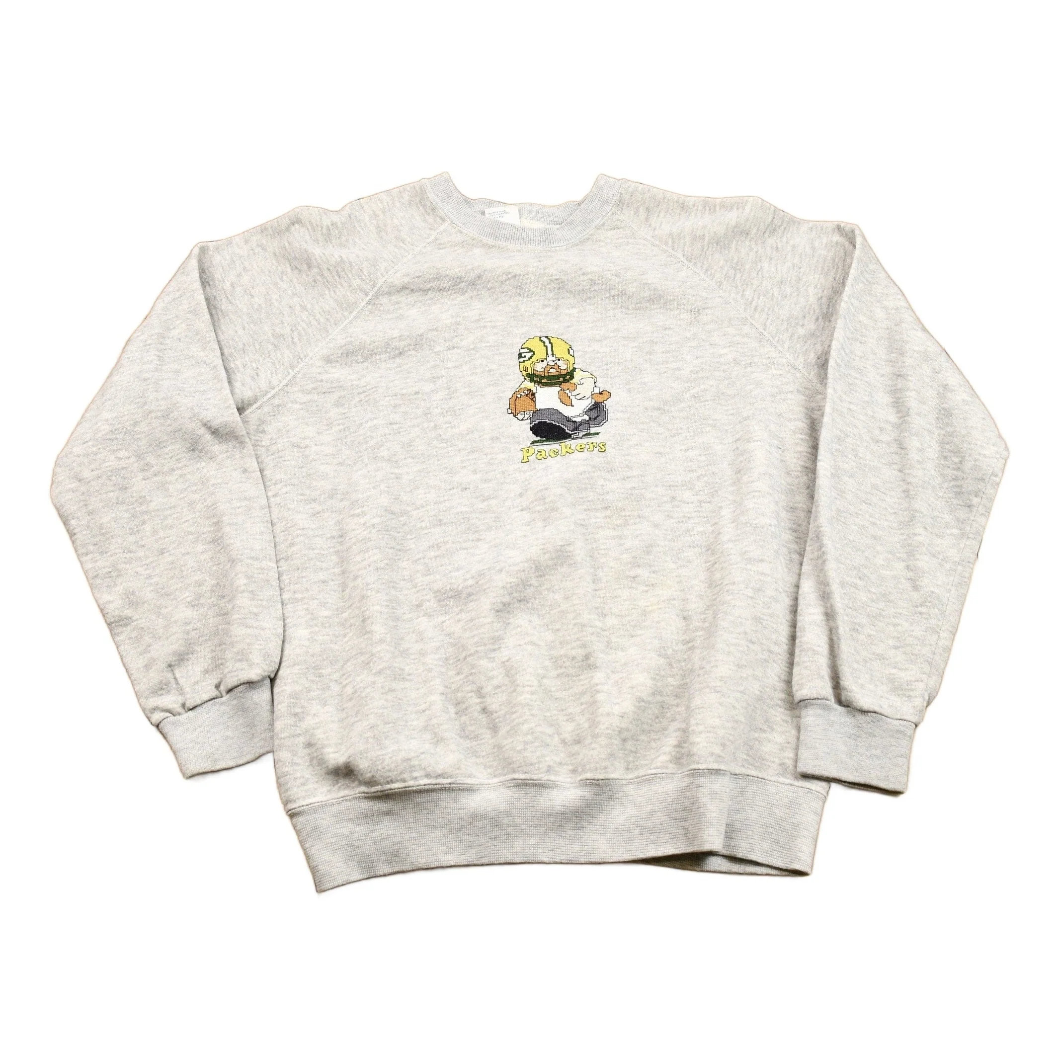 Vintage 1980s Green Bay Packers NFL Raglan Crewneck Men's Large