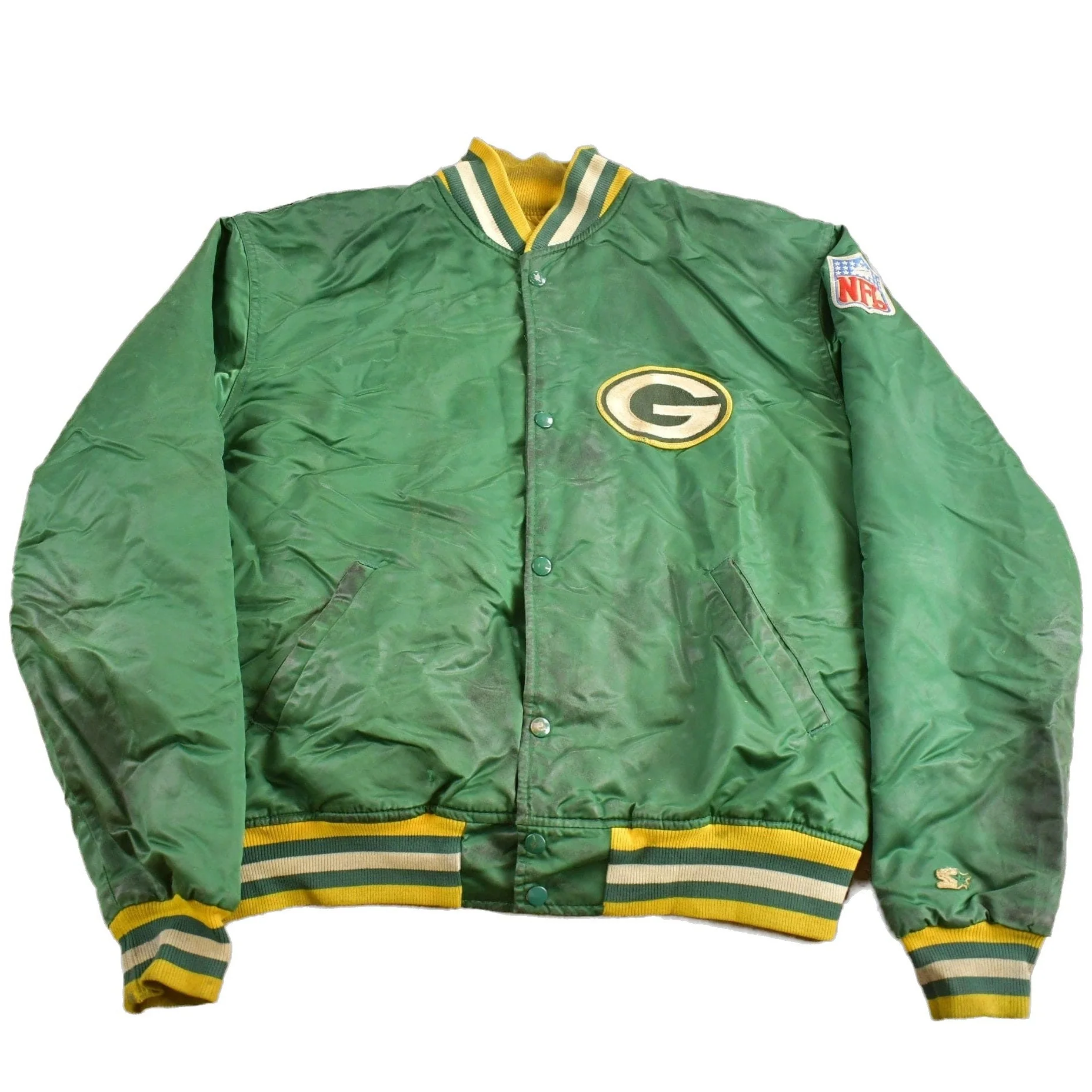 Vintage 1980s Green Bay Packers NFL Satin Starter Jacket Men's XL