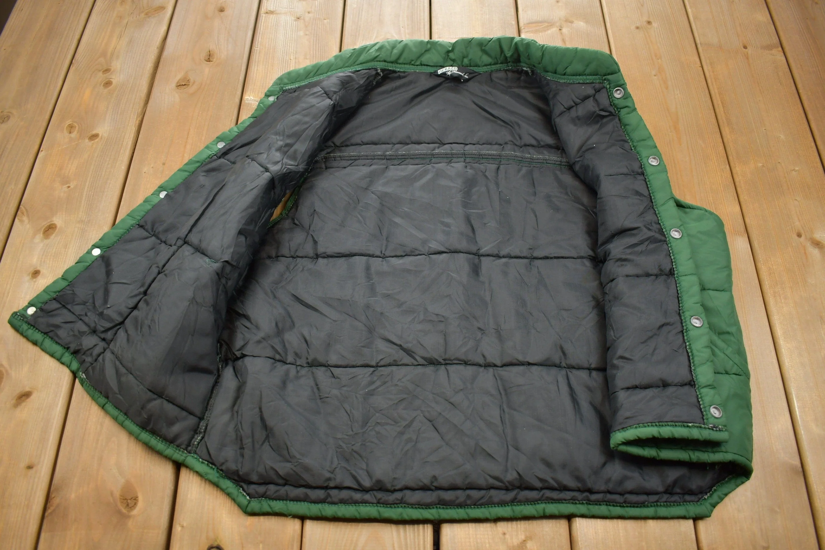 Vintage 1980s Green Dekalb Hunting Vest Men's Large - Image 3