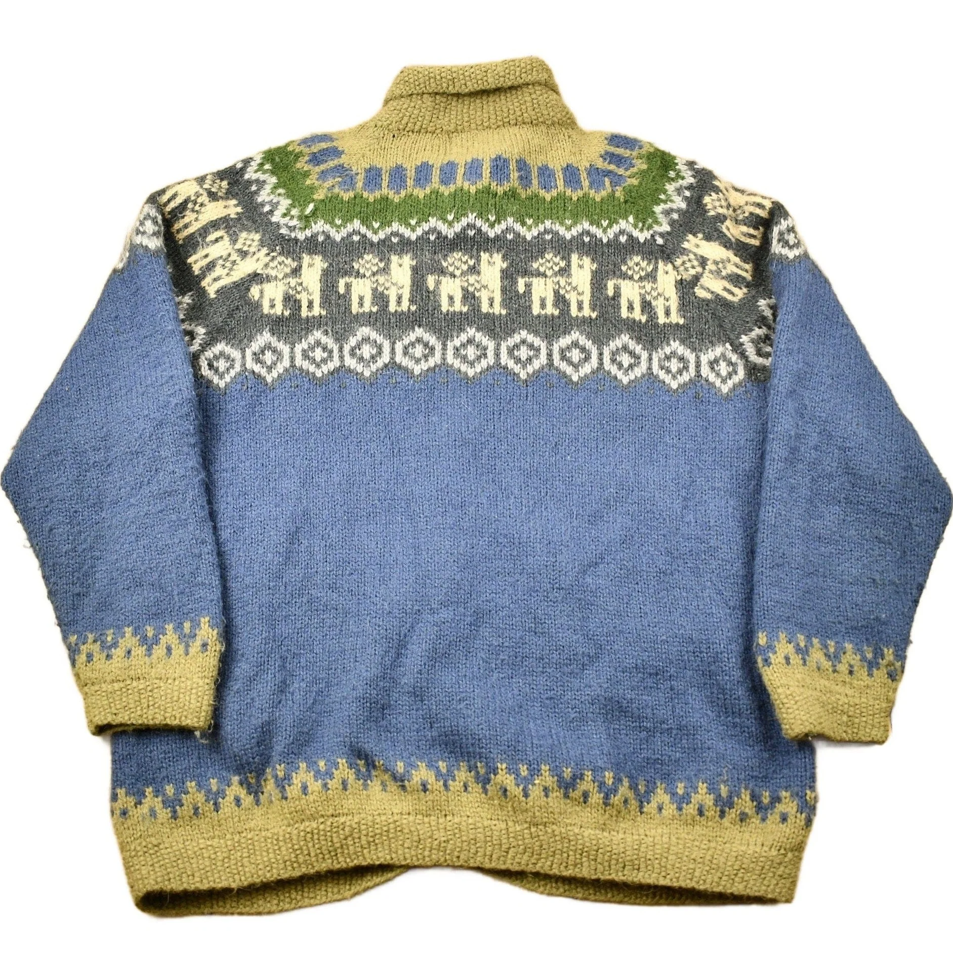 Vintage 1980s Hand Made 100% Alpaca Wool Knitted Sweater / The Alpaca Connection / All Over Pattern / Outdoors Sweatshirt / Abstract Graphic - Image 2