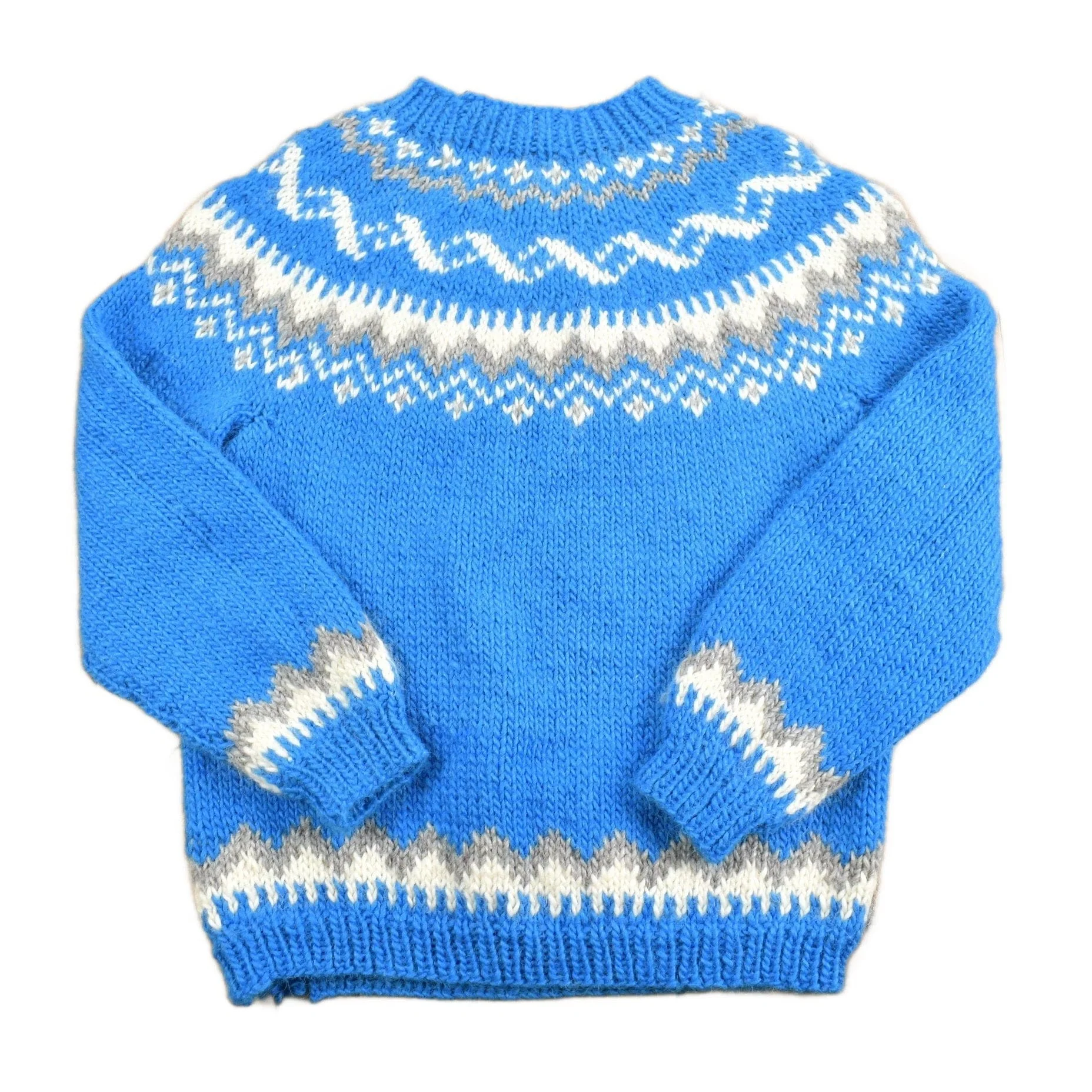 Vintage 1980s Hand Made 100% Wool Nordic Knit Sweater Apres Ski / Vintage Crewneck Outdoorsman / Vintage Knit / Winter Sweatshirt - Image 2