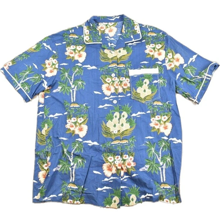 Vintage 1980s Hawaiian Button Up Shirt Men's Large