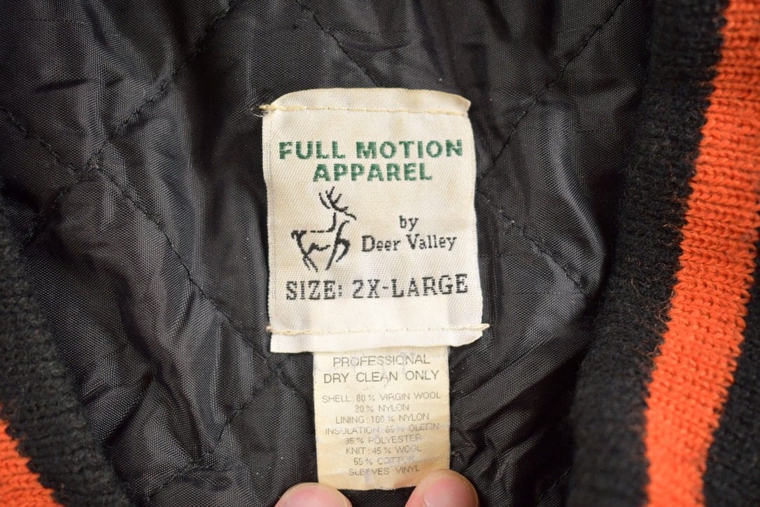 Vintage 1980s Howland Tigers Ohio Wool Varsity Jacket Men's 2XL - Image 3