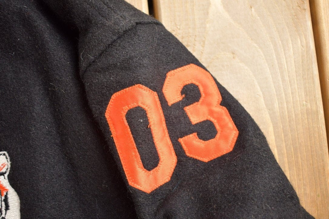 Vintage 1980s Howland Tigers Ohio Wool Varsity Jacket Men's 2XL - Image 8