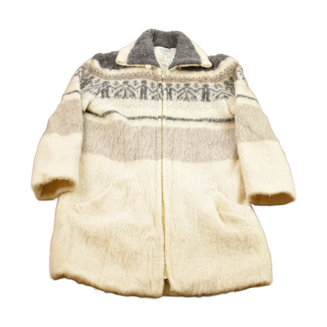 Vintage 1980s Ice Wool 100% Wool Full Zip Jacket