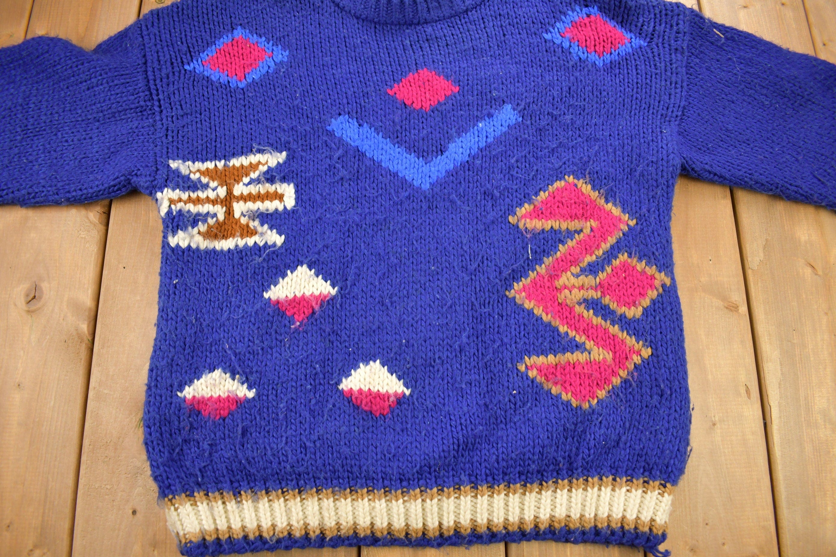 Vintage 1980s In Private Design For Living Knitted Crewneck Sweater Men's Large - Image 3