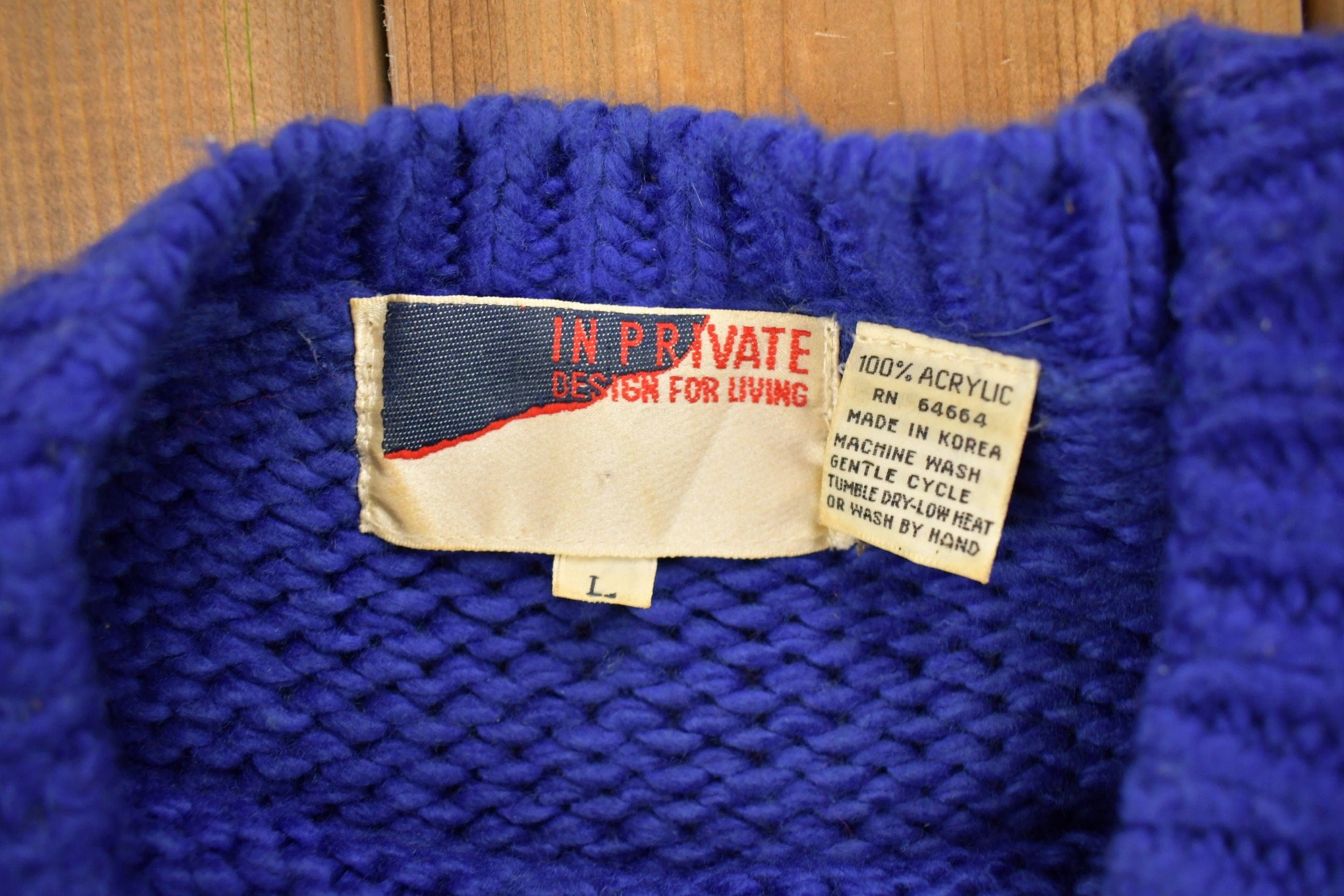 Vintage 1980s In Private Design For Living Knitted Crewneck Sweater Men's Large - Image 5