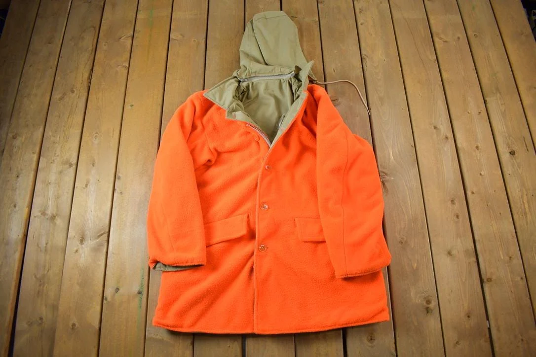 Vintage 1980s Insulated Reversible Fleece Lined Hunter Jacket Men's M - Image 3