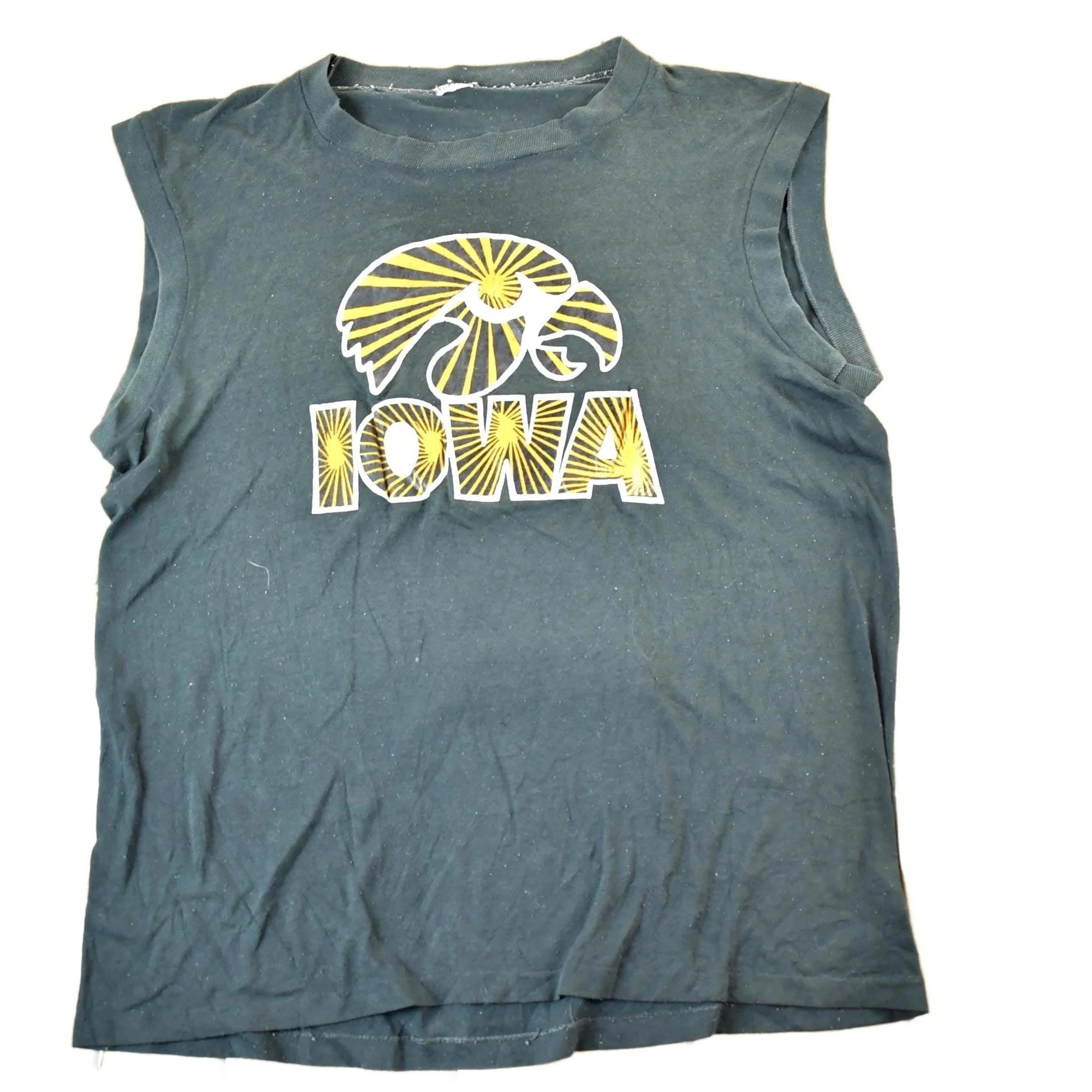 Vintage 1980s Iowa State University Hawkeyes Collegiate Tank Top Mens Large
