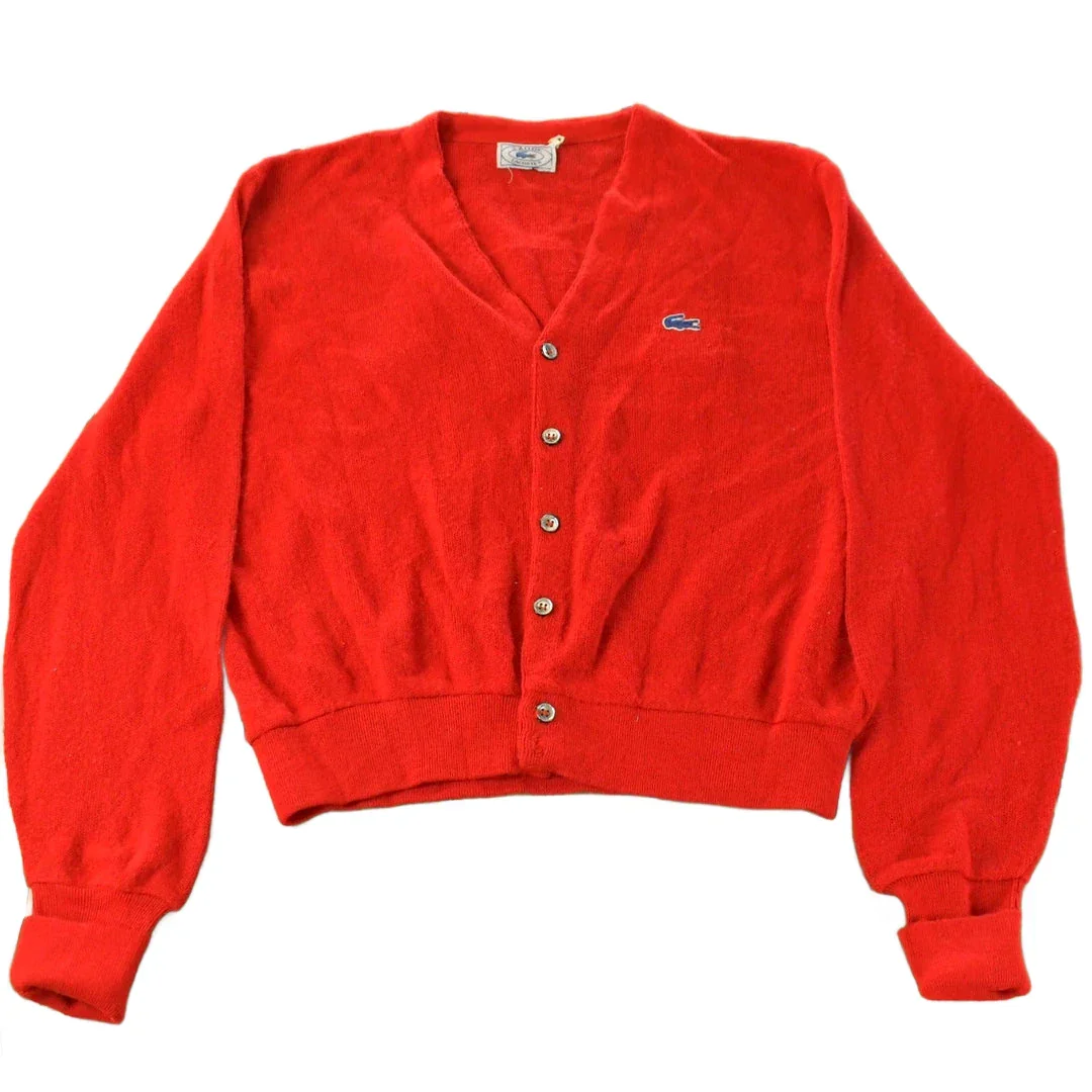 Vintage 1980s Izod Lacoste Knit Cardigan Sweater Men's Medium