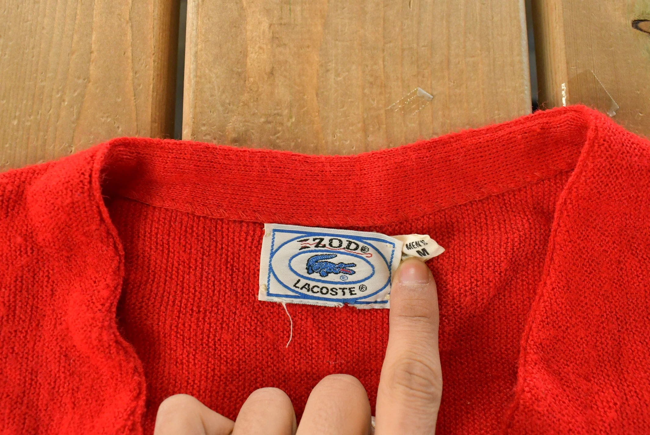 Vintage 1980s Izod Lacoste Knit Cardigan Sweater Men's Medium - Image 5
