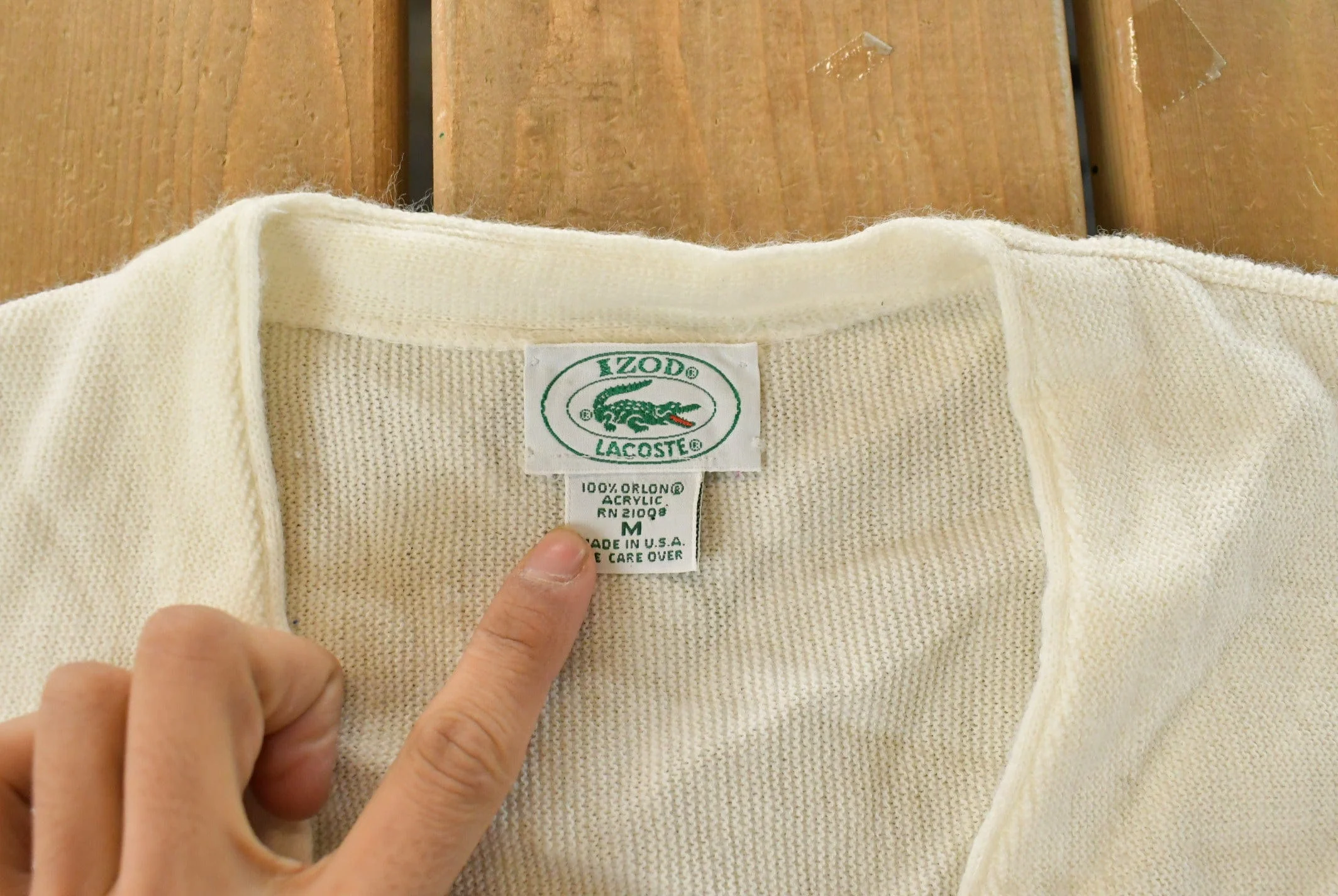 Vintage 1980s Izod Lacoste Knit Cardigan Sweater Men's Medium - Image 4