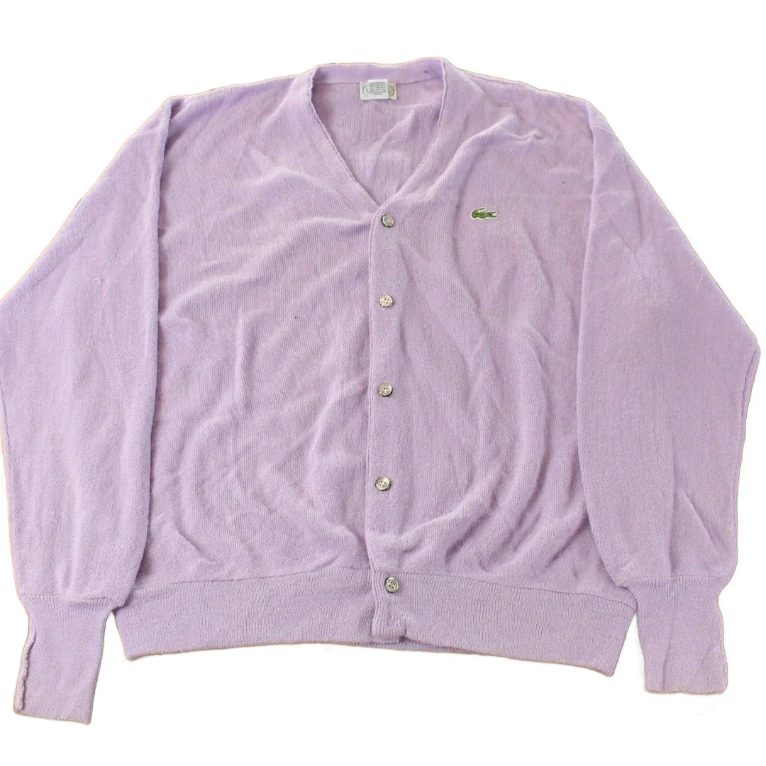 Vintage 1980s Izod Lacoste Knit Cardigan Sweater Men's XL