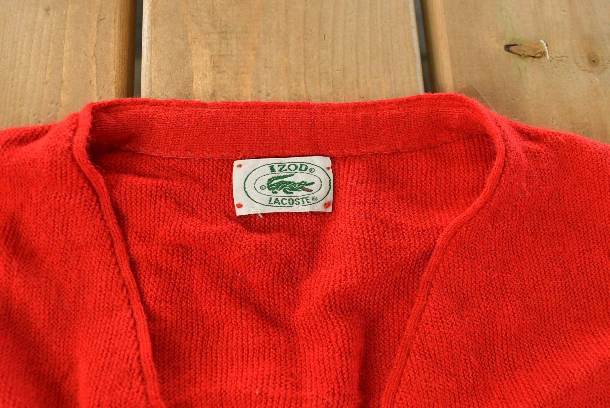 Vintage 1980s Izod Lacoste Knit Cardigan Sweater Men's Large - Image 5
