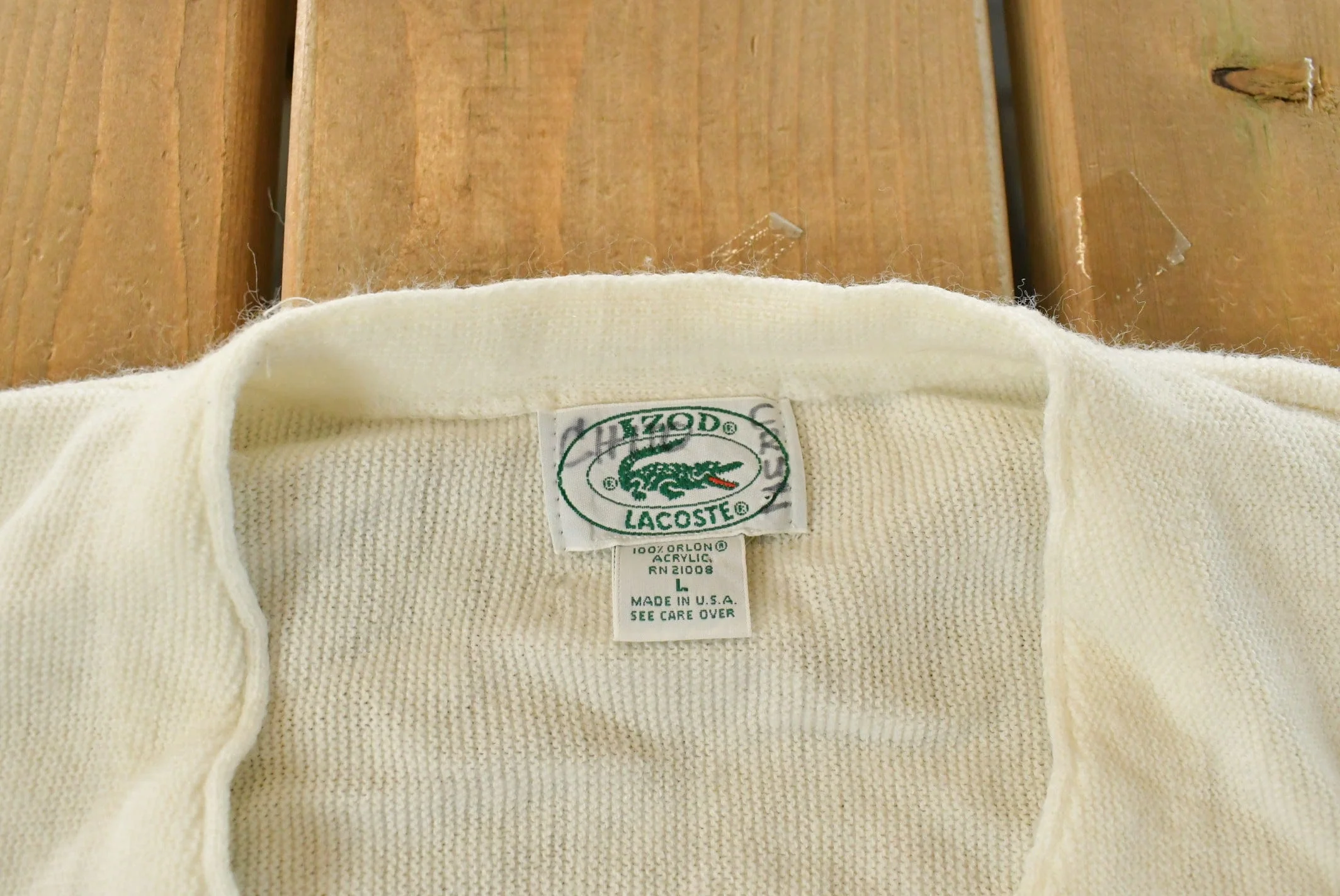 Vintage 1980s Izod Lacoste Knit Cardigan Sweater Men's Large - Image 5