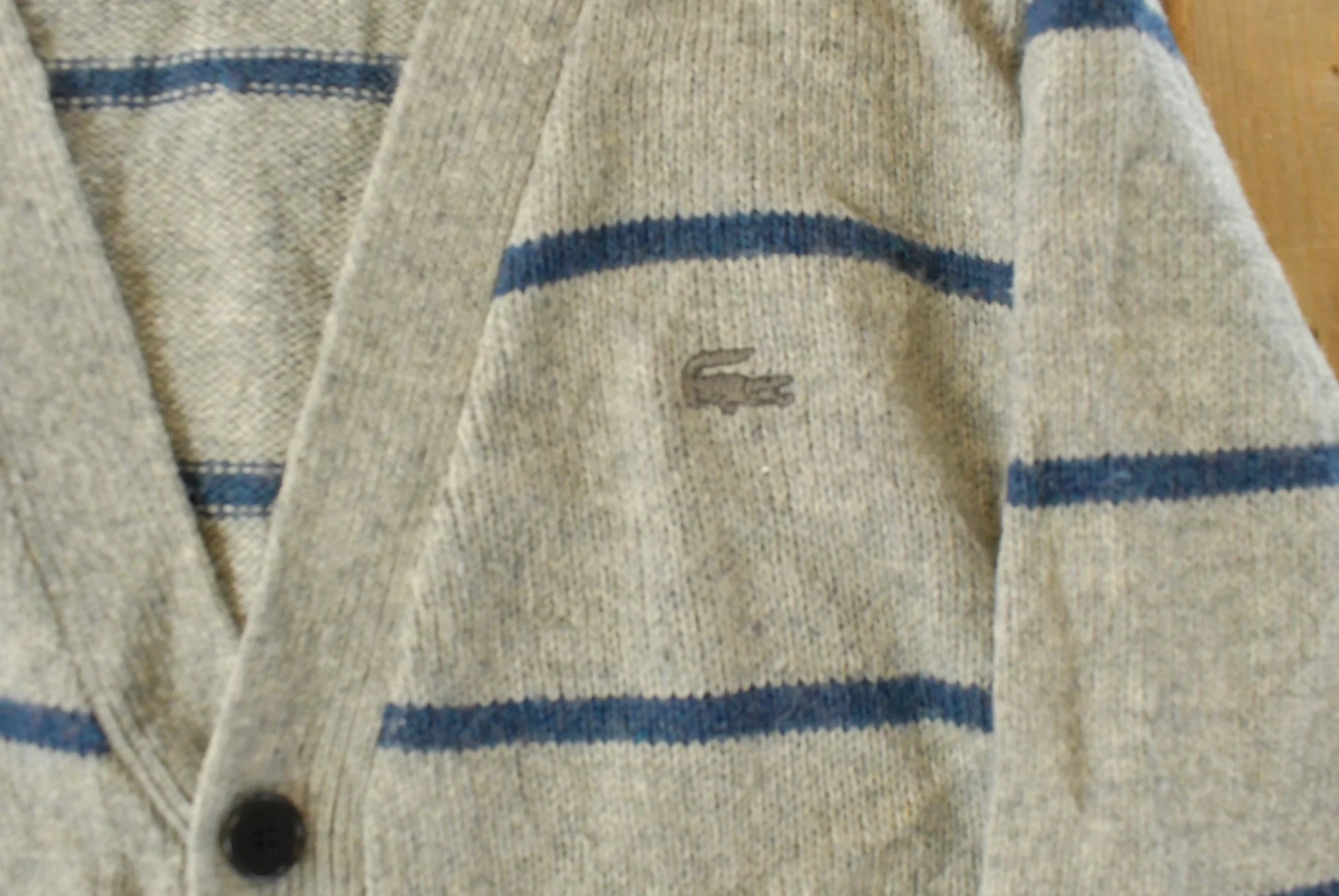 Vintage 1980s Izod Lacoste Wool Knit Cardigan Sweater Men's Small - Image 4