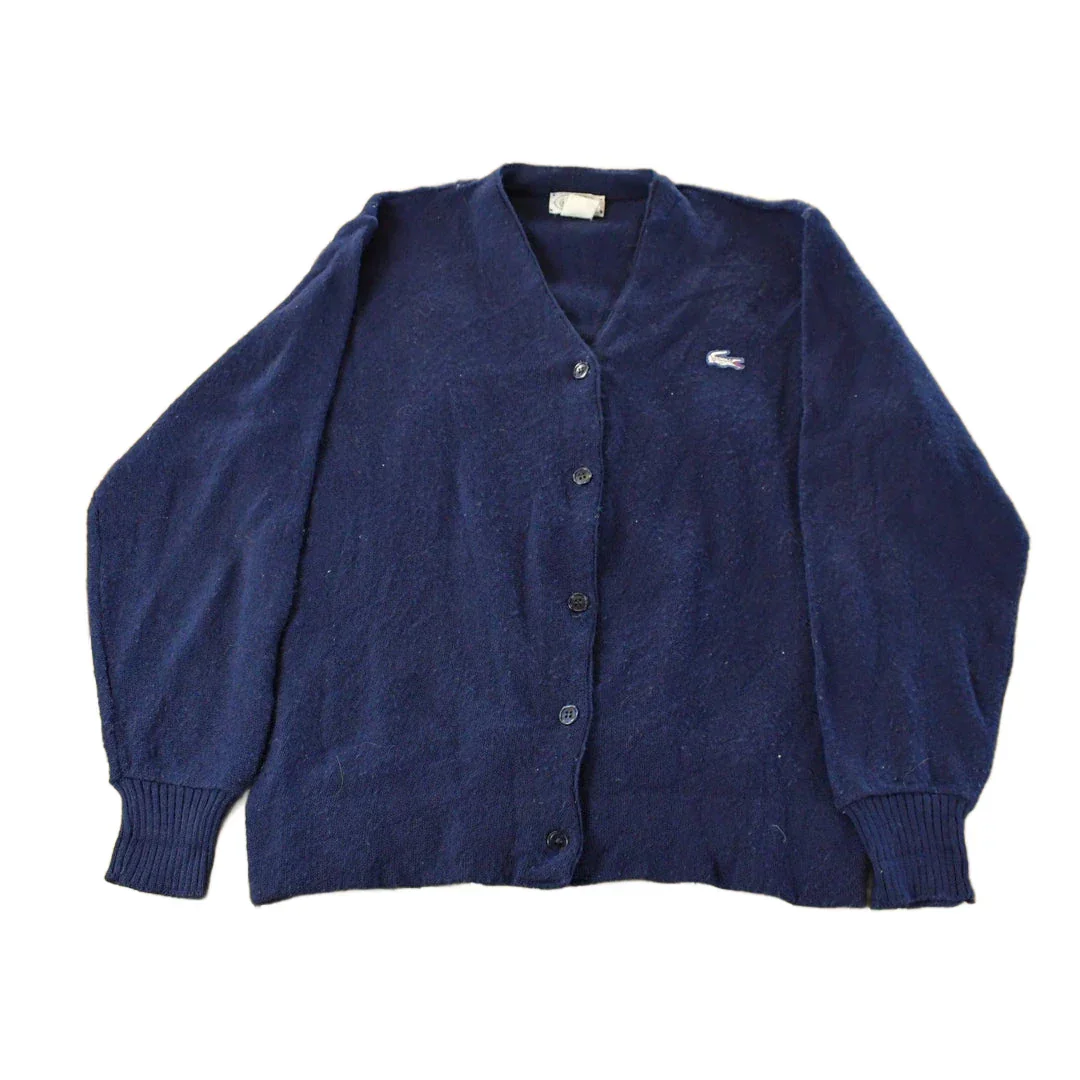 Vintage 1980s Izod Lacoste Knit Cardigan Sweater Women's Medium