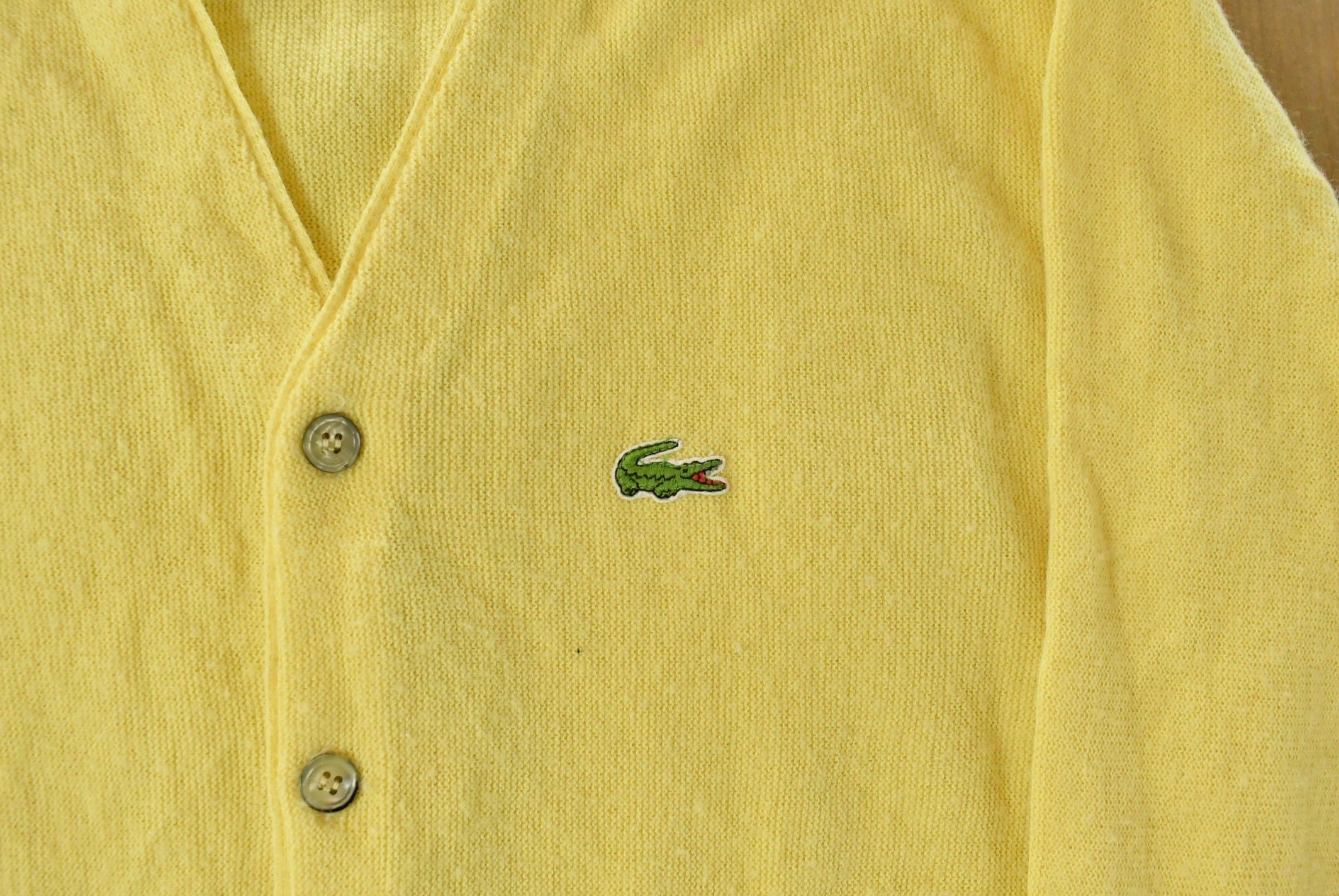 Vintage 1980s Izod Lacoste Knit Cardigan Sweater Men's Small - Image 3