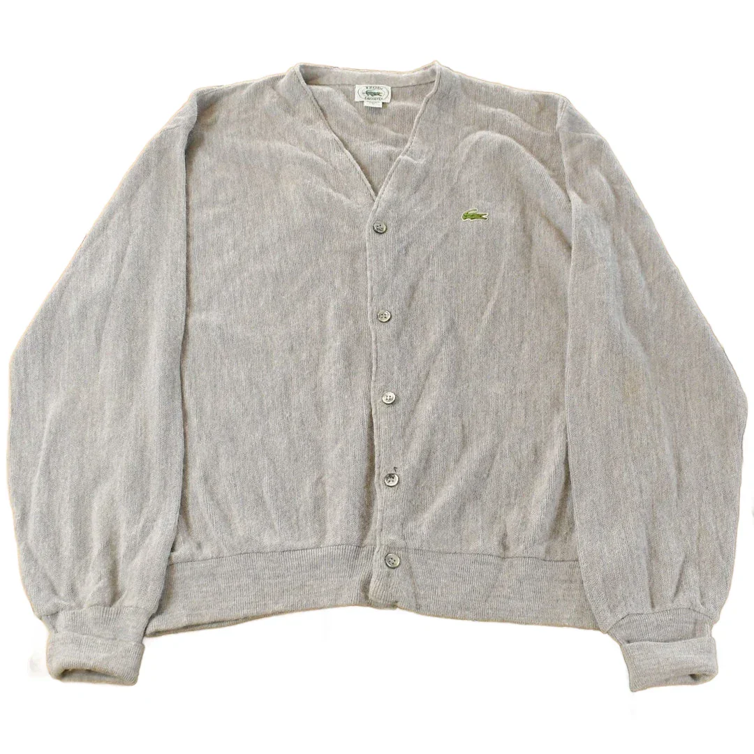 Vintage 1980s Izod Lacoste Knit Cardigan Sweater Men's XL