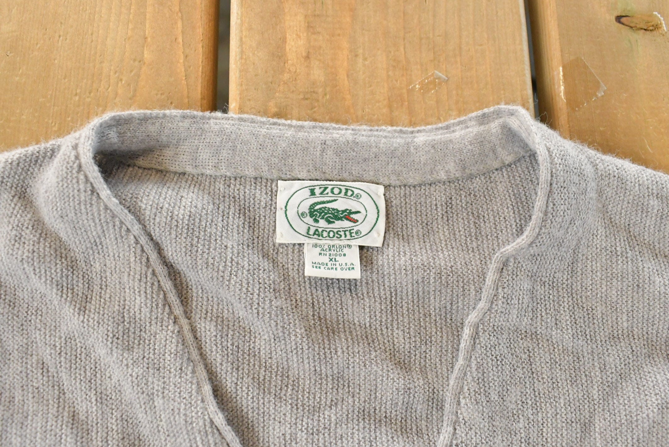 Vintage 1980s Izod Lacoste Knit Cardigan Sweater Men's XL - Image 4