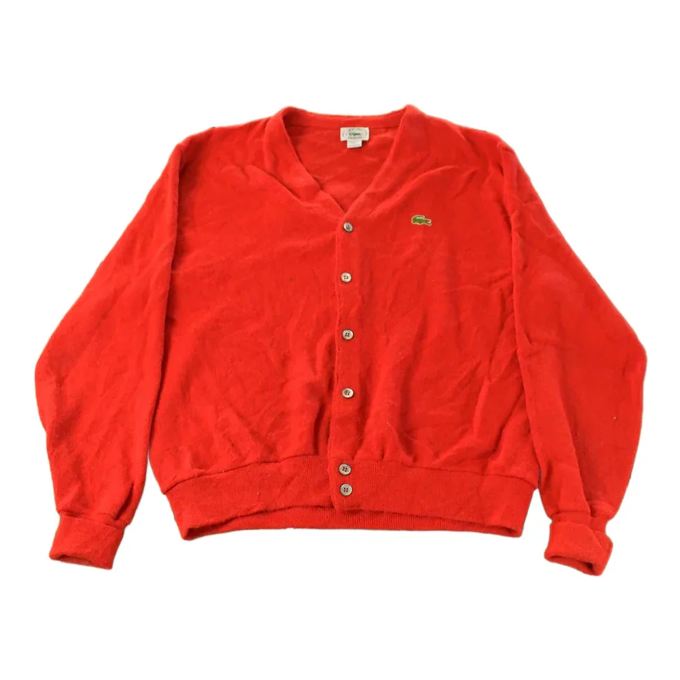 Vintage 1980s Izod Lacoste Knit Cardigan Sweater Men's XL