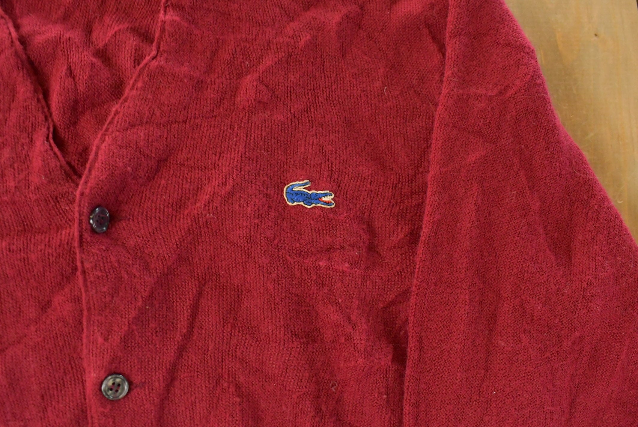 Vintage 1980s Izod Lacoste Knit Cardigan Sweater Men's Large - Image 3