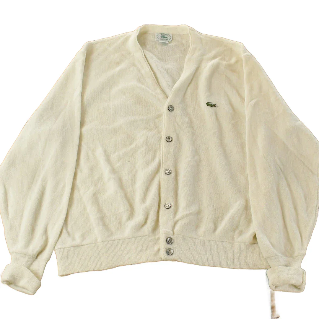 Vintage 1980s Izod Lacoste Knit Cardigan Sweater Men's Large