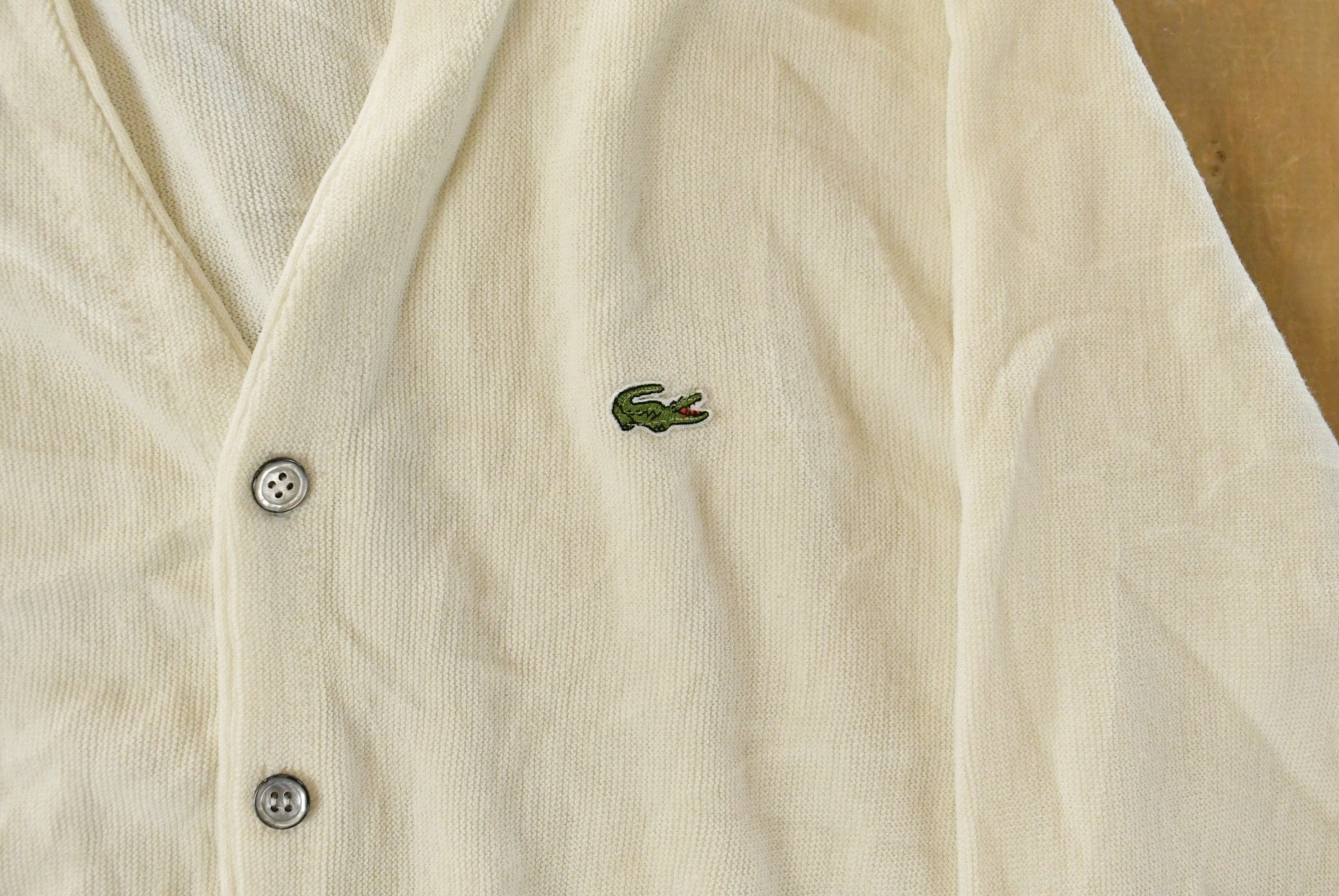 Vintage 1980s Izod Lacoste Knit Cardigan Sweater Men's Large - Image 3