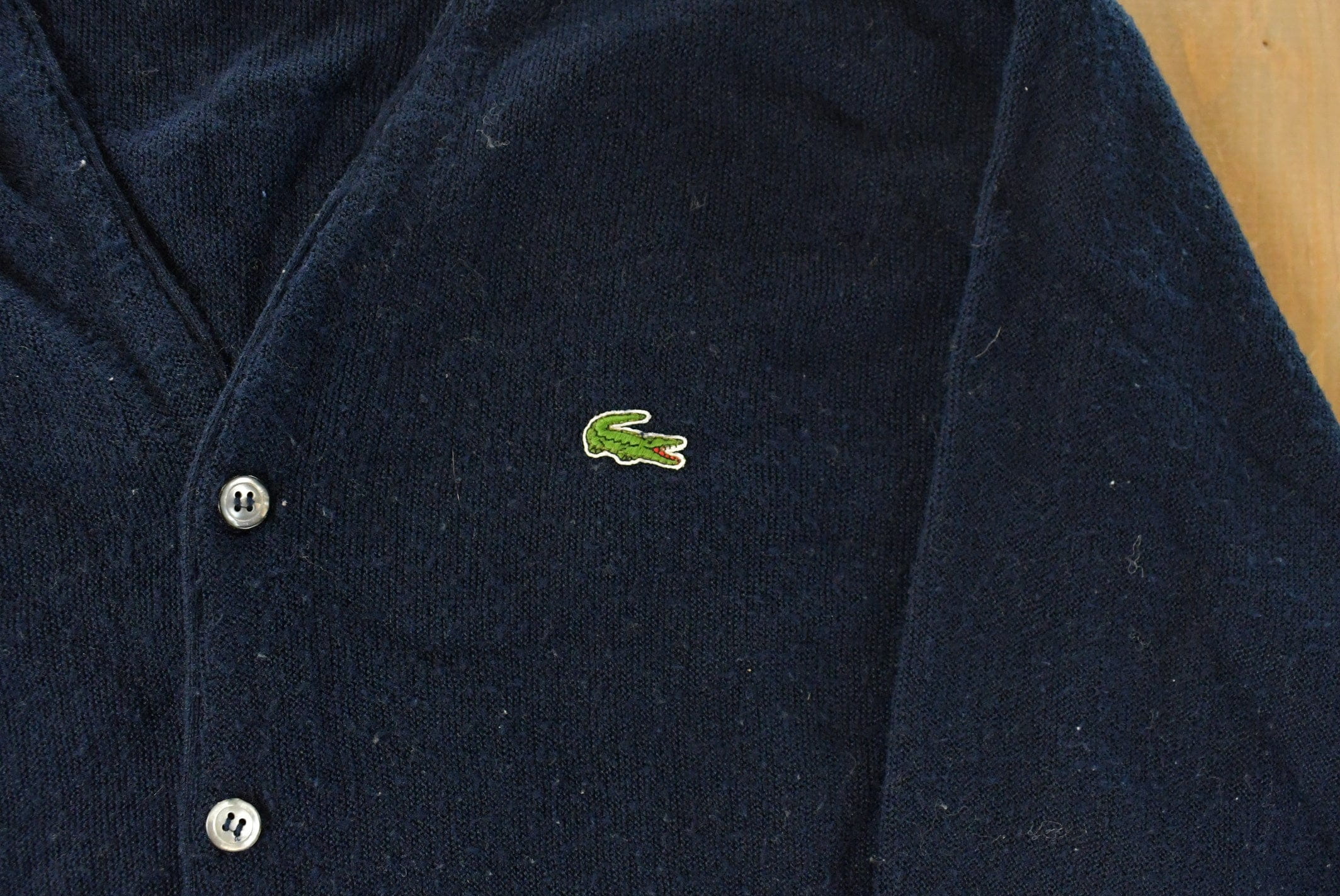 Vintage 1980s Izod Lacoste Knit Cardigan Sweater Men's Large - Image 3