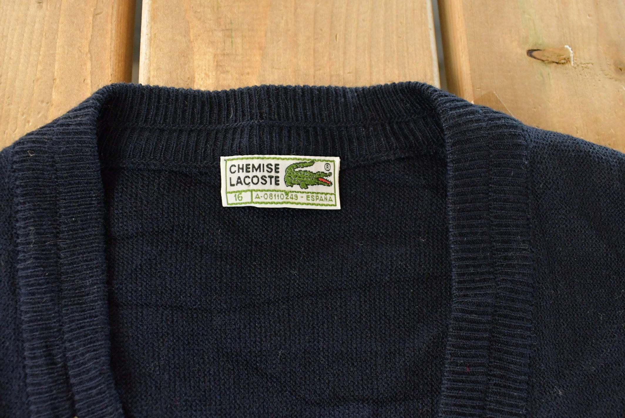 Vintage 1990s Chemise Lacoste Knit Cardigan Sweater Men's Small - Image 5