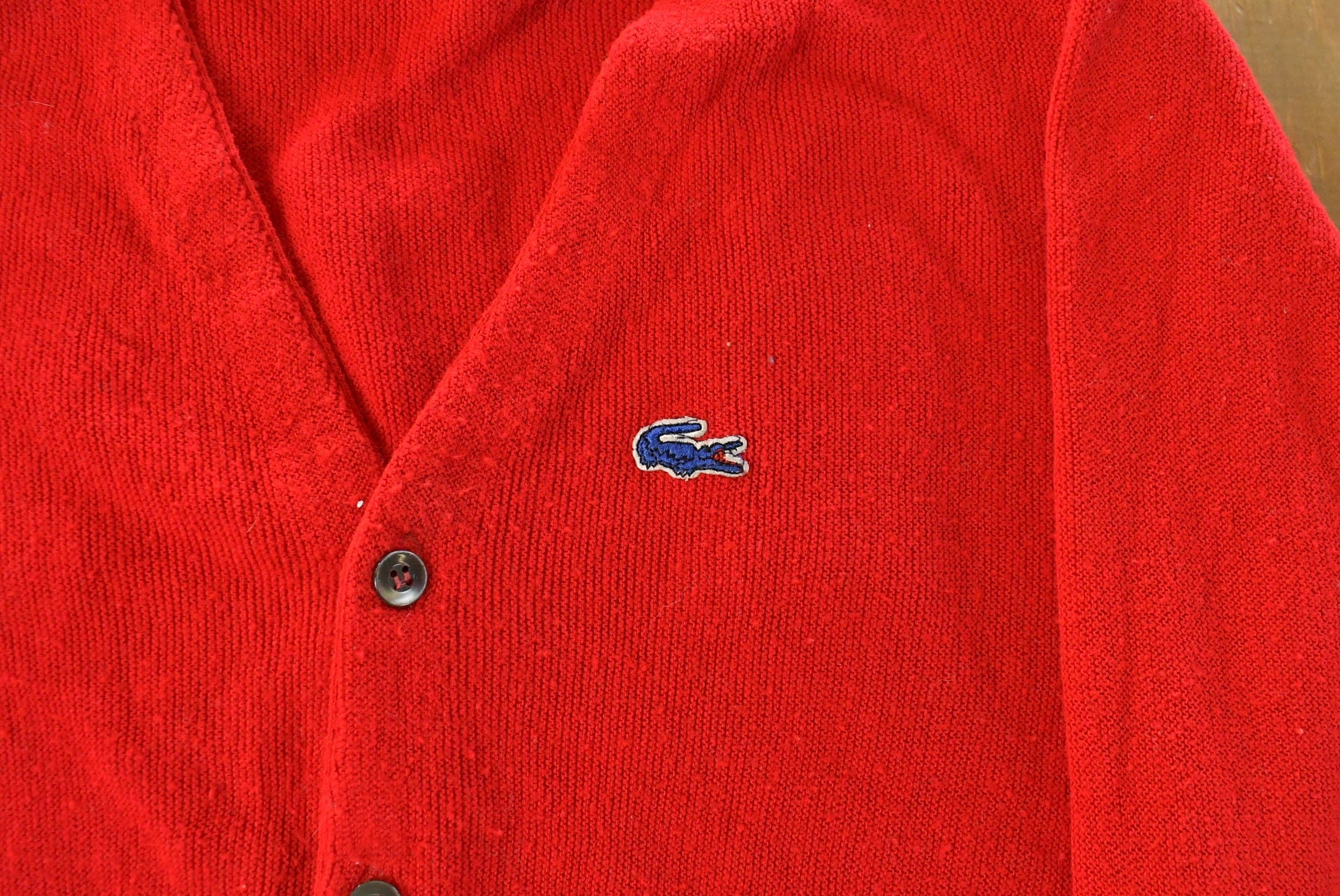 Vintage 1980s Izod Lacoste Knit Cardigan Sweater Men's Large - Image 3