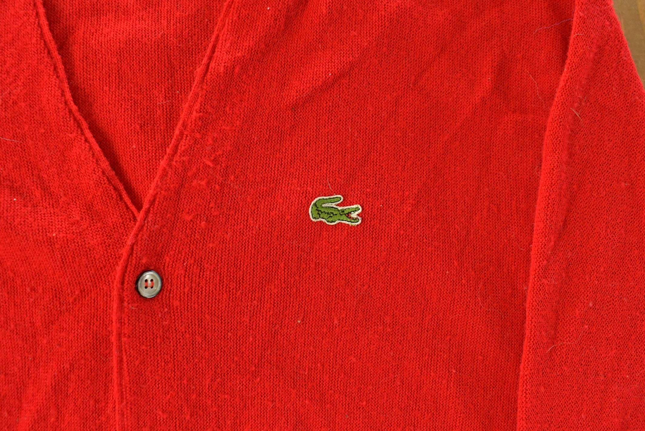 Vintage 1980s Izod Lacoste Knit Cardigan Sweater Men's XL - Image 3