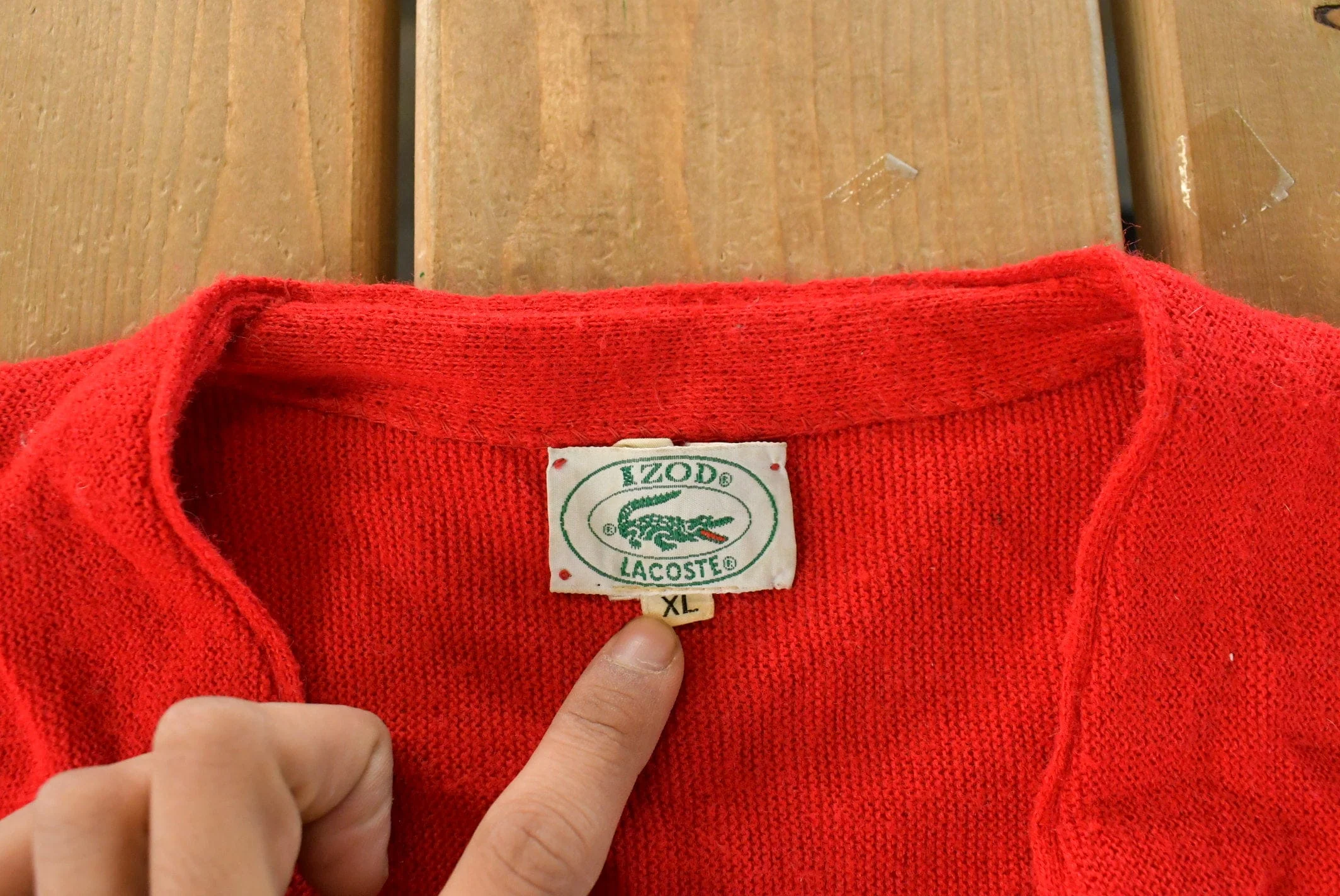 Vintage 1980s Izod Lacoste Knit Cardigan Sweater Men's XL - Image 5